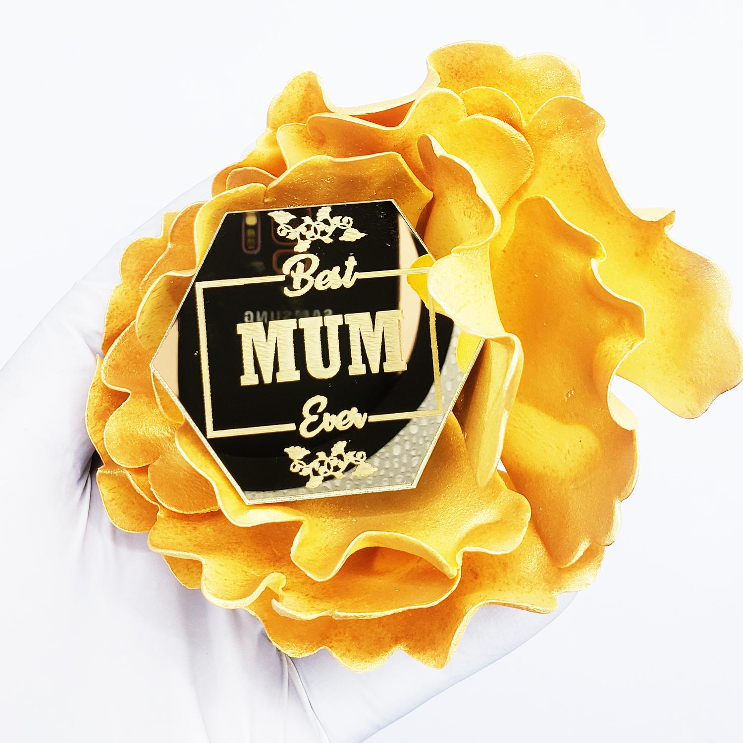 ACRYLIC MOTHERS DAY GOLD MIRROR DISC TOPPER