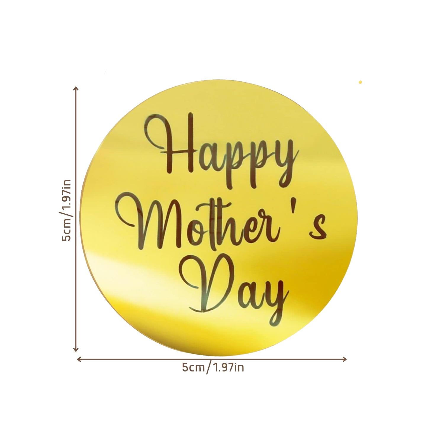 ACRYLIC MOTHERS DAY GOLD MIRROR DISC TOPPER