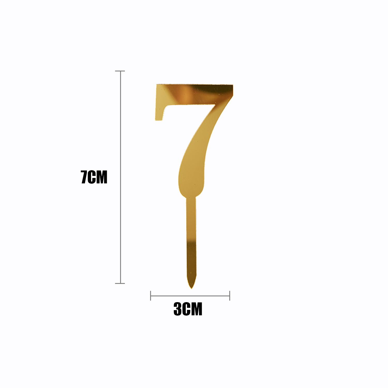 GOLD MIRROR ACRYLIC MINI NUMBER TOPPER 7