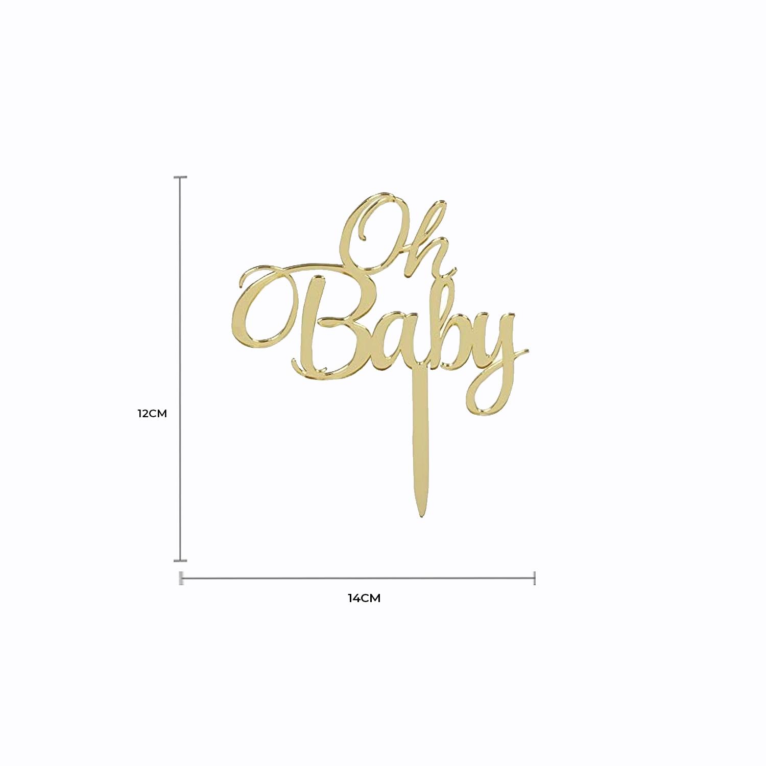 GOLD MIRROR BABY SHOWER TOPPER OH BABY