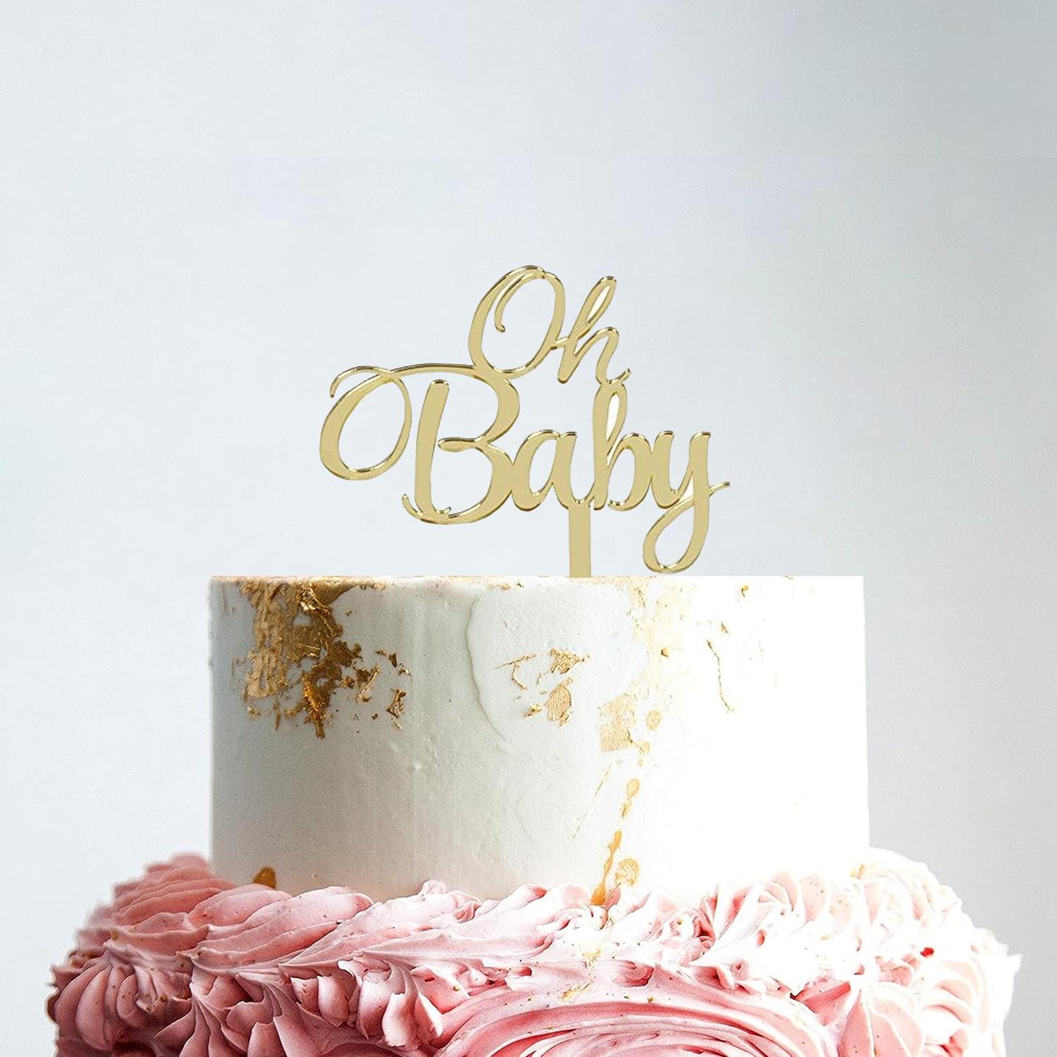 GOLD MIRROR BABY SHOWER TOPPER OH BABY