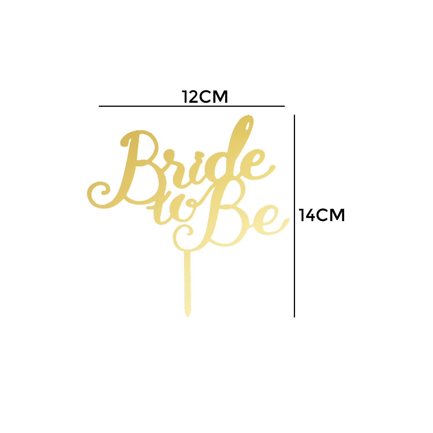 GOLD MIRROR BRIDAL SHOWER TOPPER BRIDE TO BE