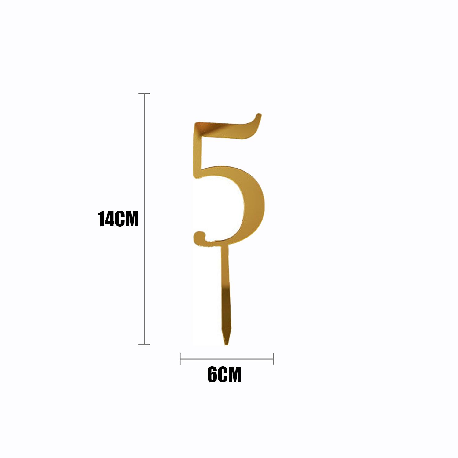 GOLD MIRROR NUMBER TOPPER NO 5