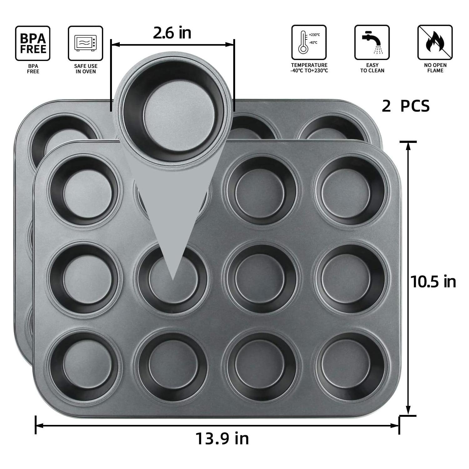 KITCHEN CRAFT NON STICK 12 HOLE BAKE PAN MUFFIN CUPCAKE