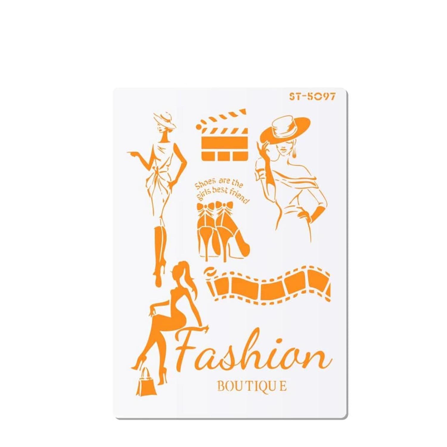 LADY FASHION CAKE STENCIL