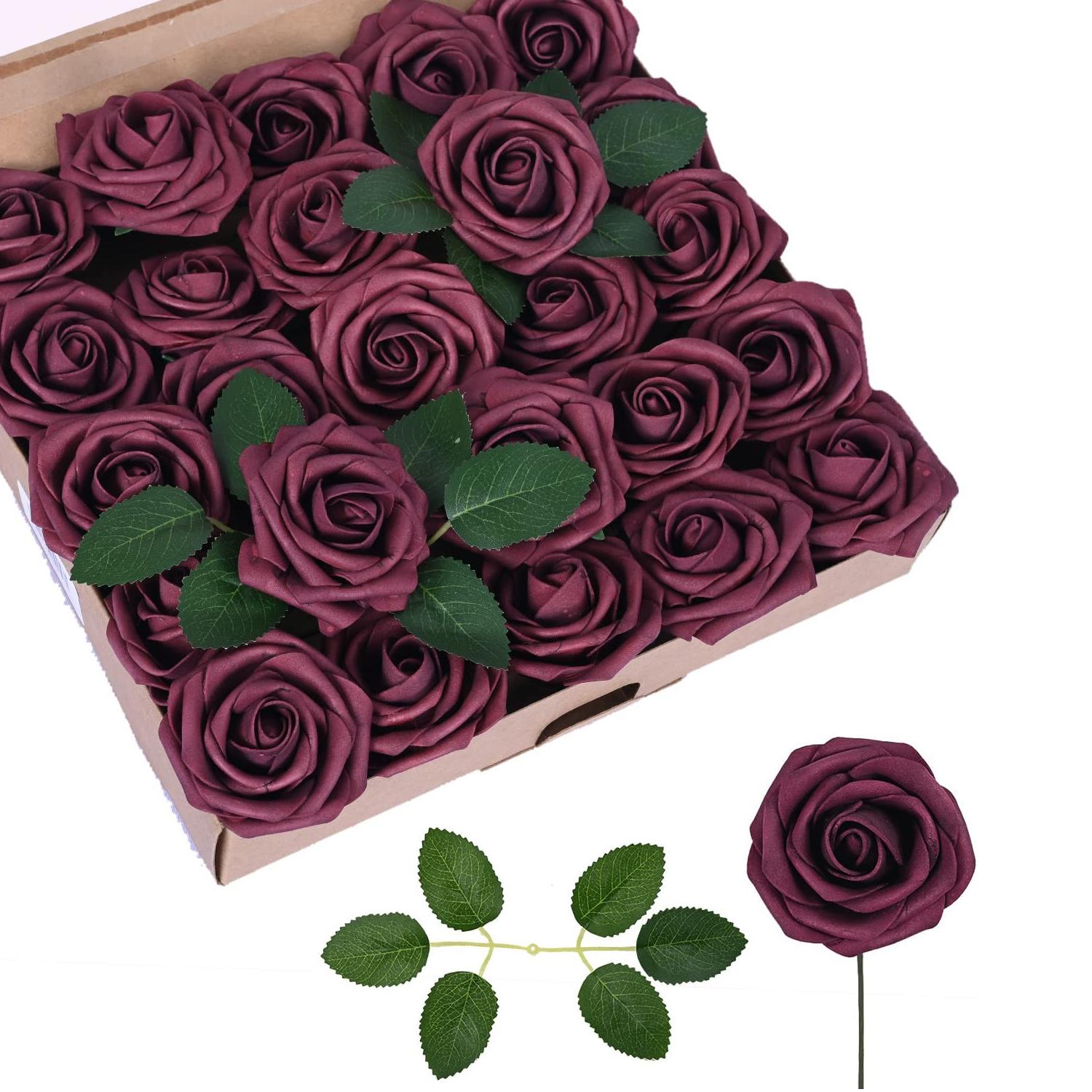 MAROON ARTIFICIAL ROSE FLOWER