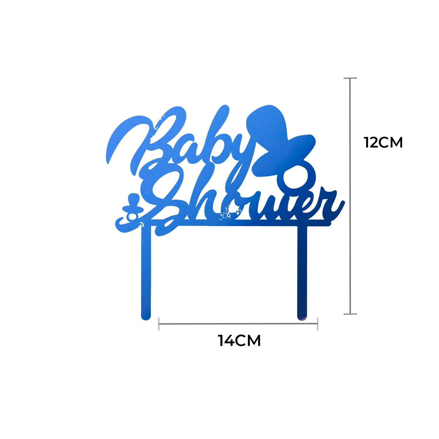 MIRROR BLUE ACRYLIC BABY SHOWER TOPPER 01