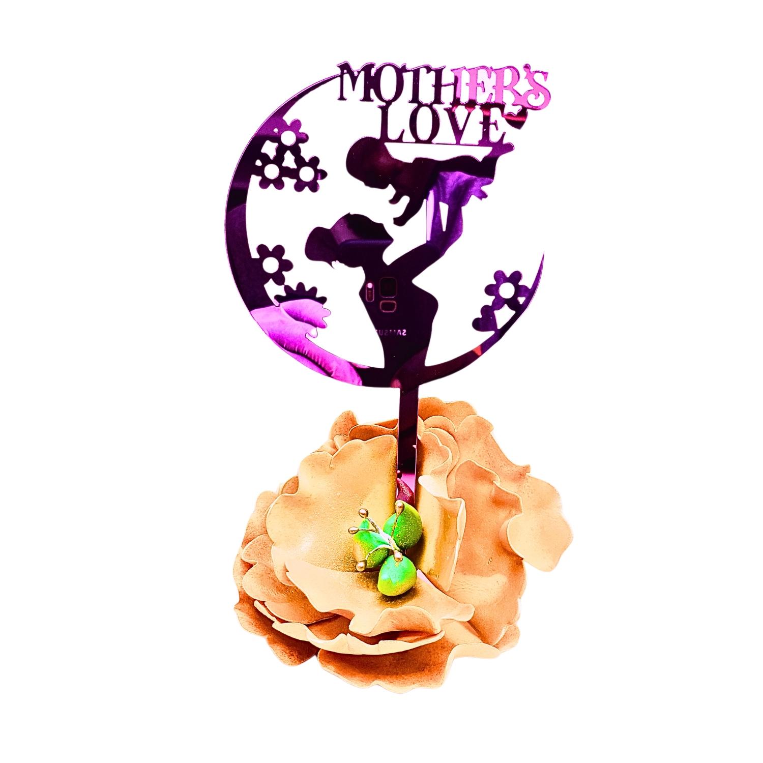 MIRROR PINK ACRYLIC MOTHERS DAY TOPPER