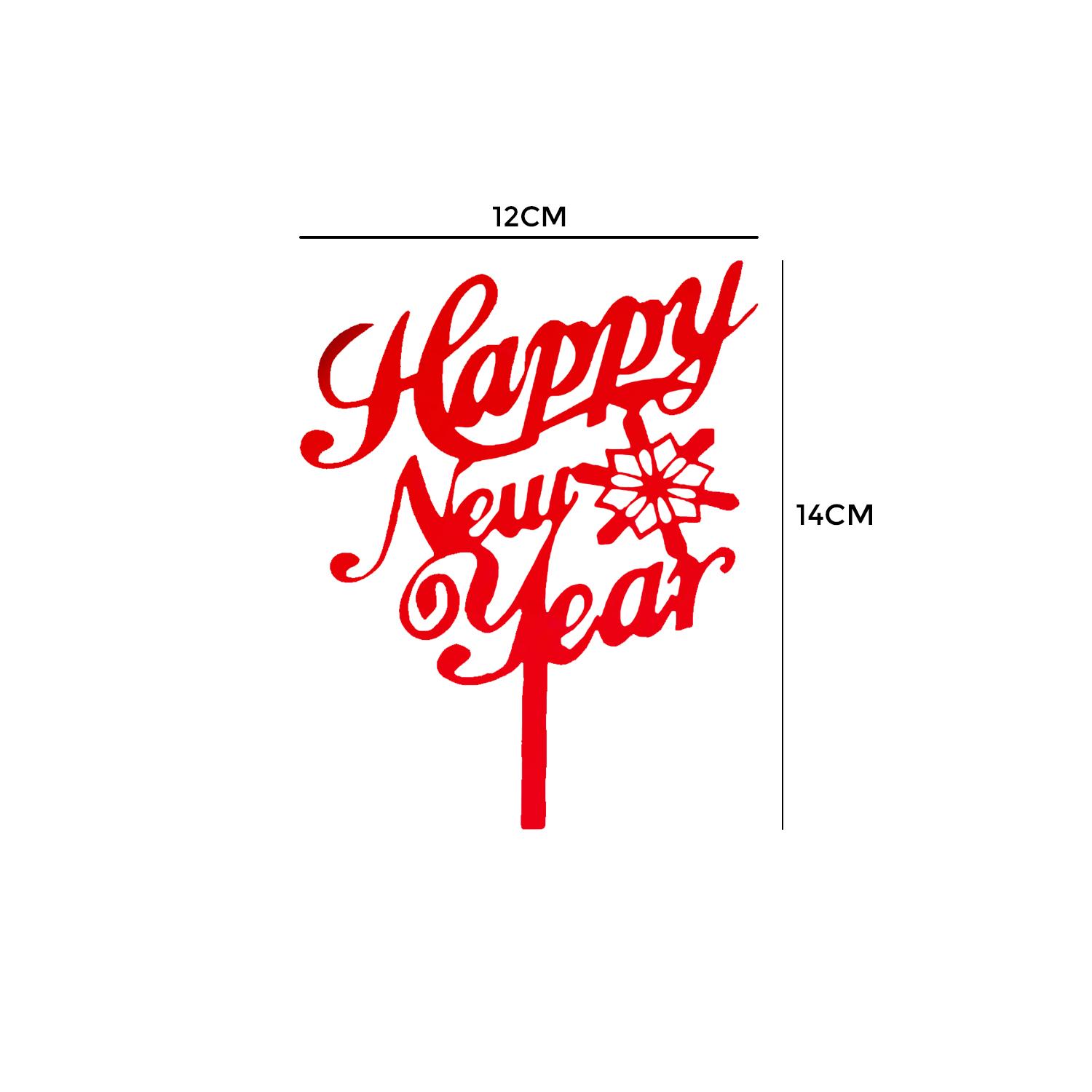 MIRROR RED ACRYLIC NEW YEAR THEMED TOPPER