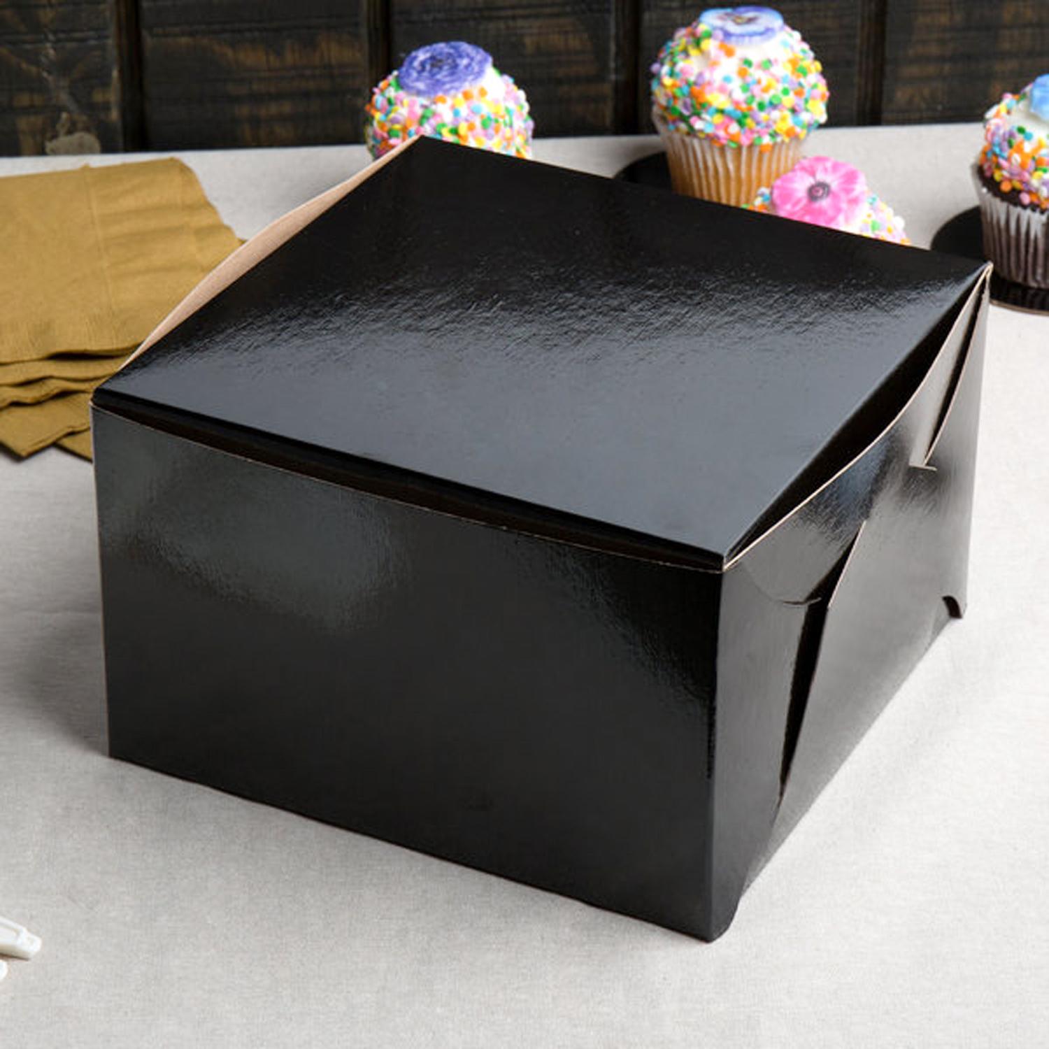 PACK OF 200 - BLACK 10 X 10 X 4 CAKE BOXES