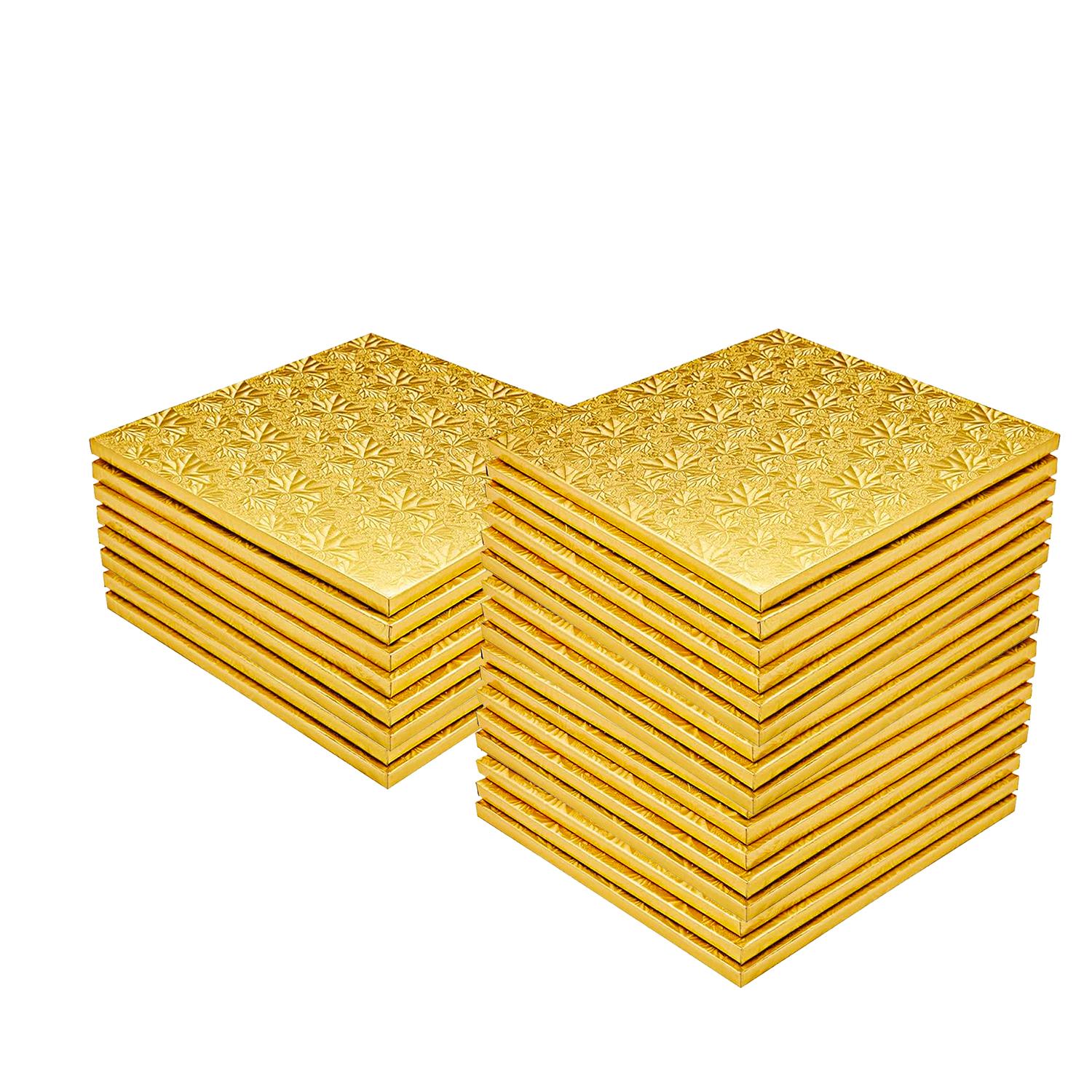 PACK OF 25 - 18 INCH SQUARE GOLD CAKE DRUMS (WHOLESALE)