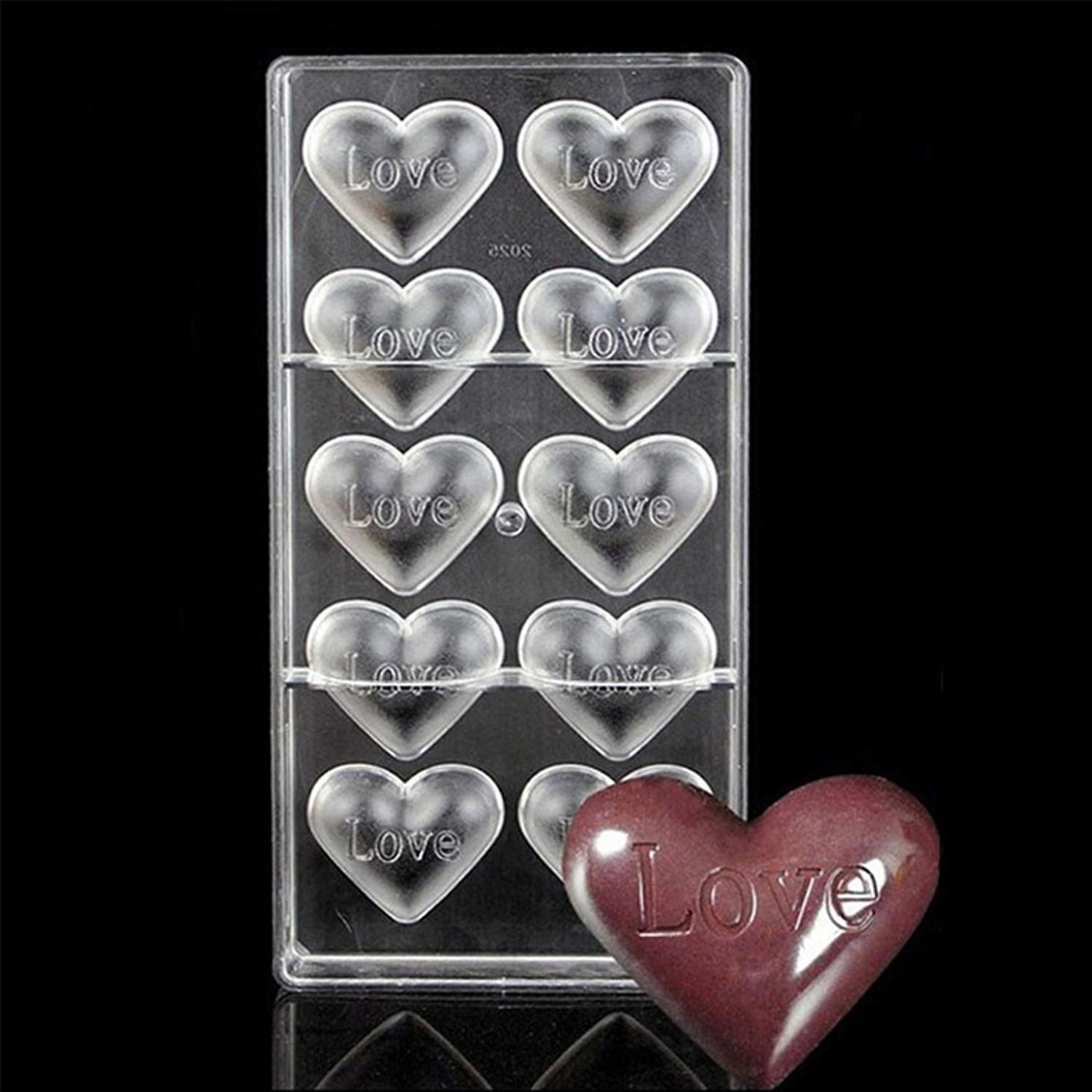 HEART SHAPED PLASTIC CANDY CHOCOLATE MOLD