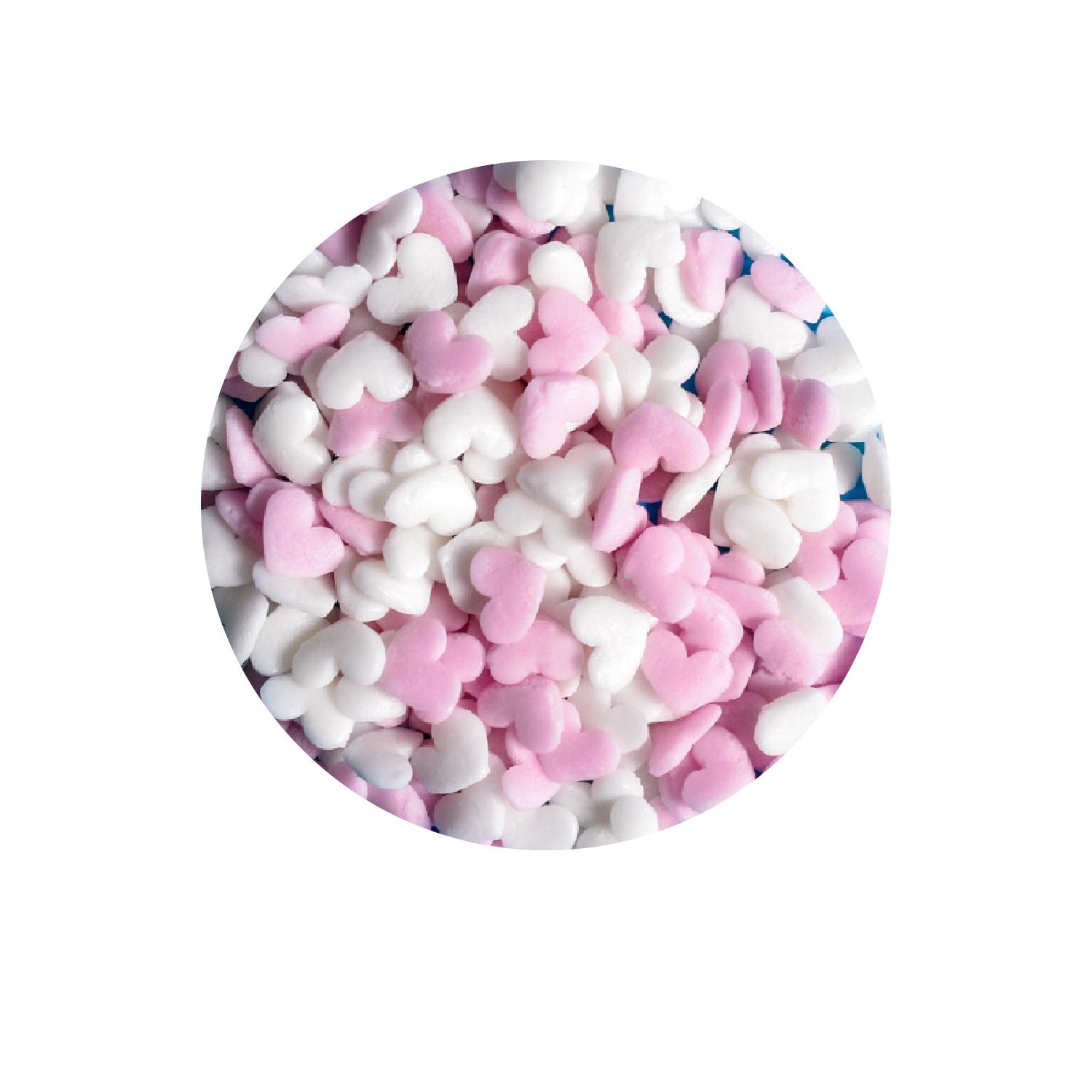 PINK AND WHITE HEART SHAPED PEARLS 7MM 1KG