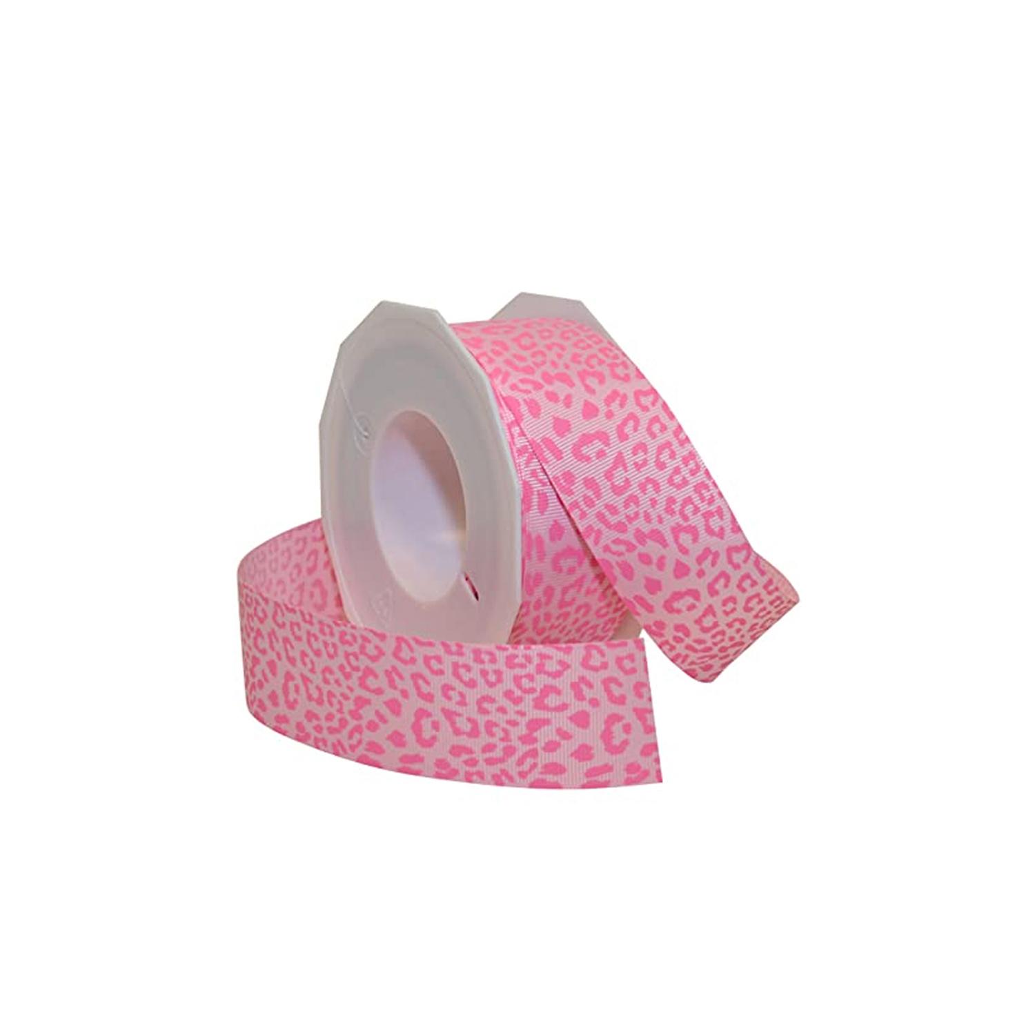 PINK CHEETAH GROSGRAIN RIBBON ROLL