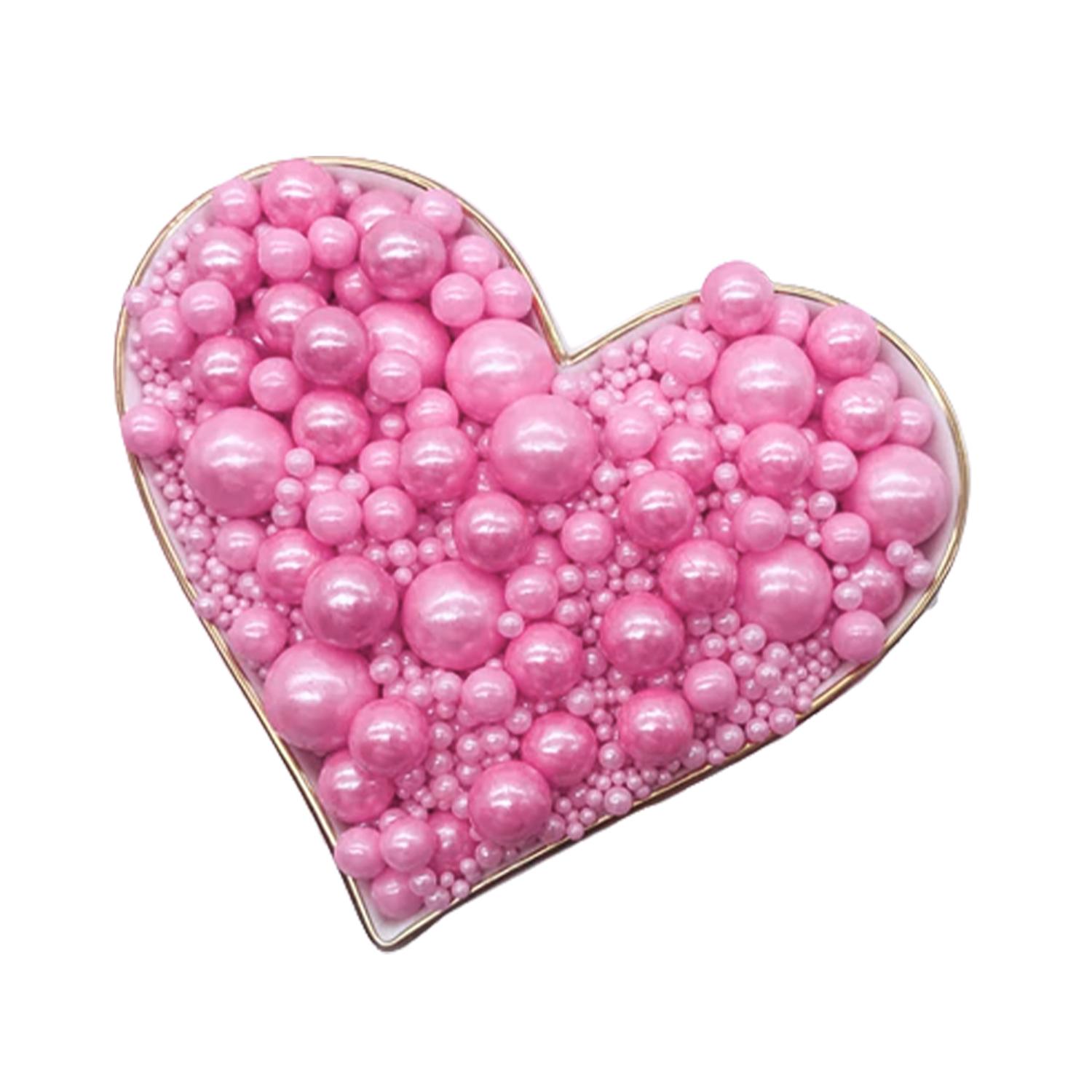 PINK MIXED SIZE PEARLS 15GMS