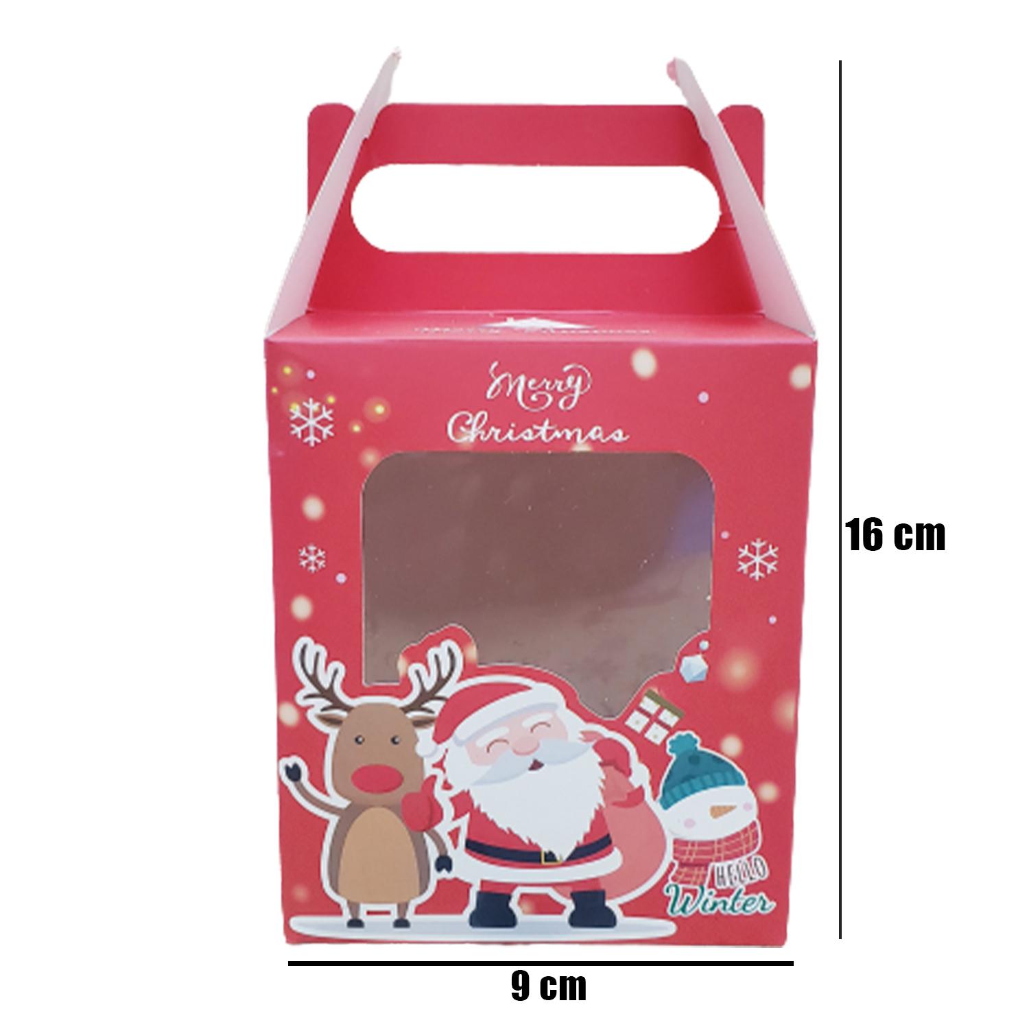 RED CHRISTMAS THEMED 1PC CUPCAKE BOX