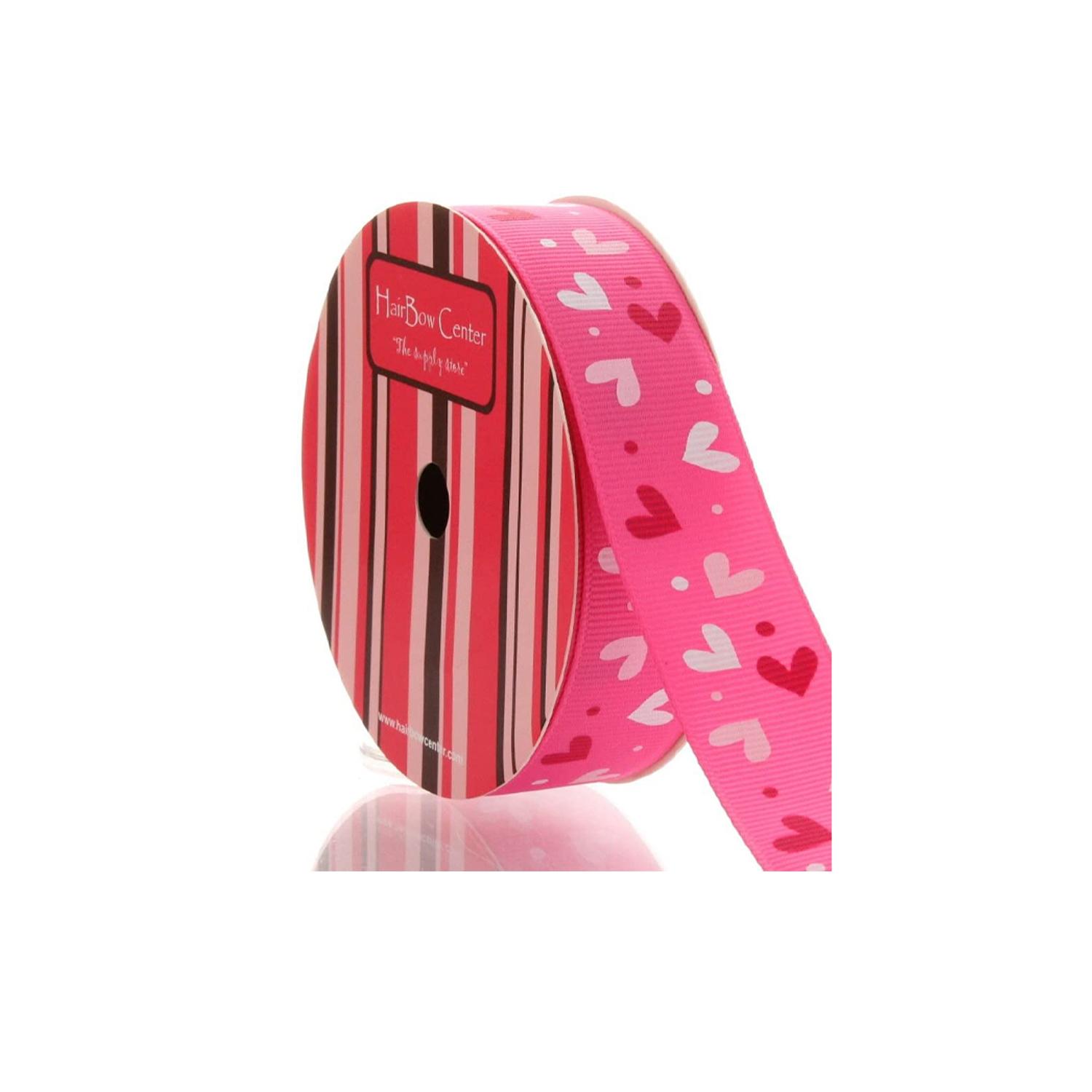 RED AND PINK LOVE HEARTS GROSGRAIN RIBBON ROLL