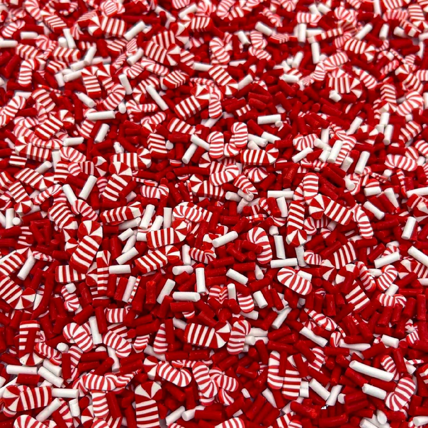 RED AND WHITE CANDY CANE SPRINKLES 130GMS