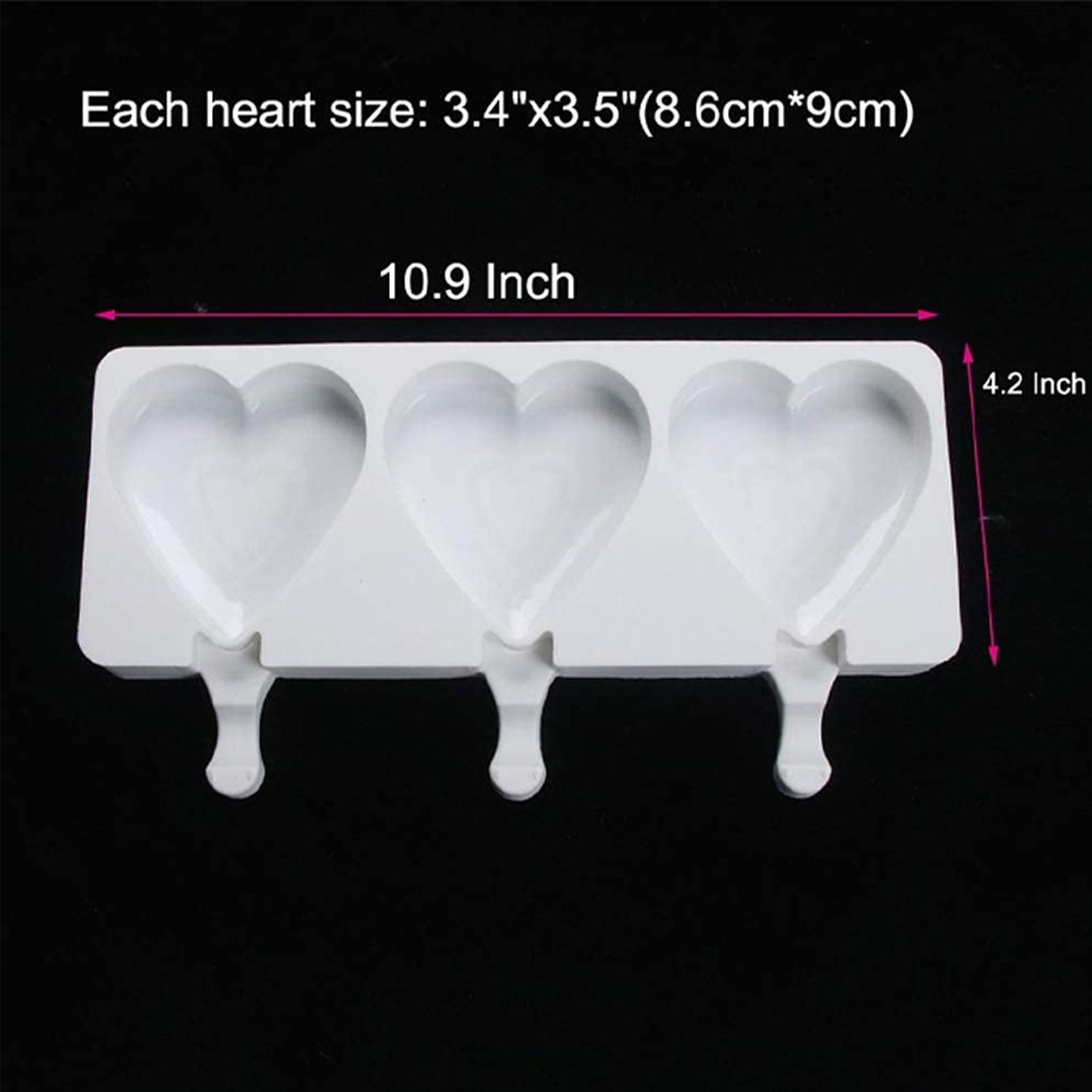 SCM0041 3 CAVITY HEART SHAPE CAKESICLE MOLD