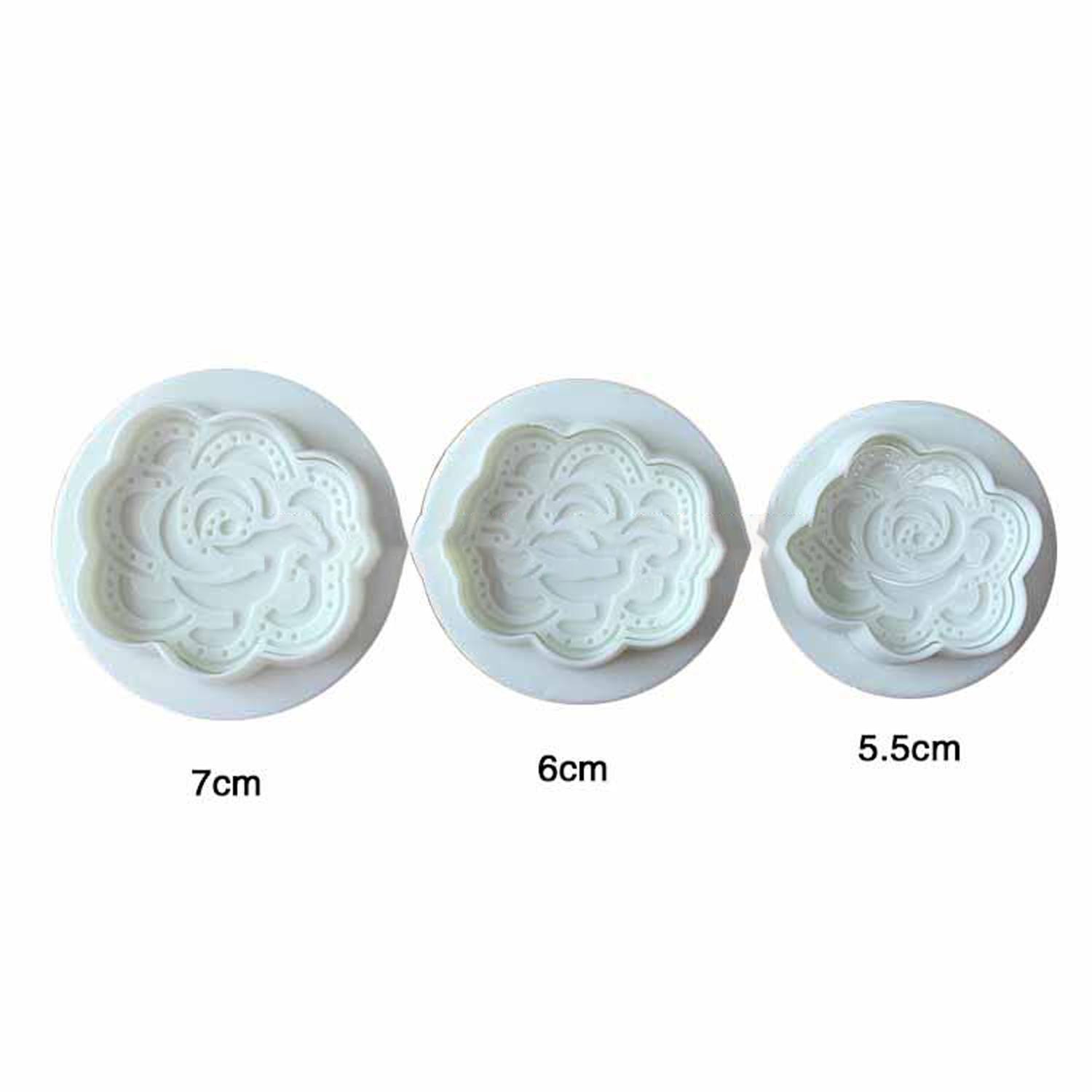 SET OF 3 VINTAGE ROSE PLUNGER CUTTER