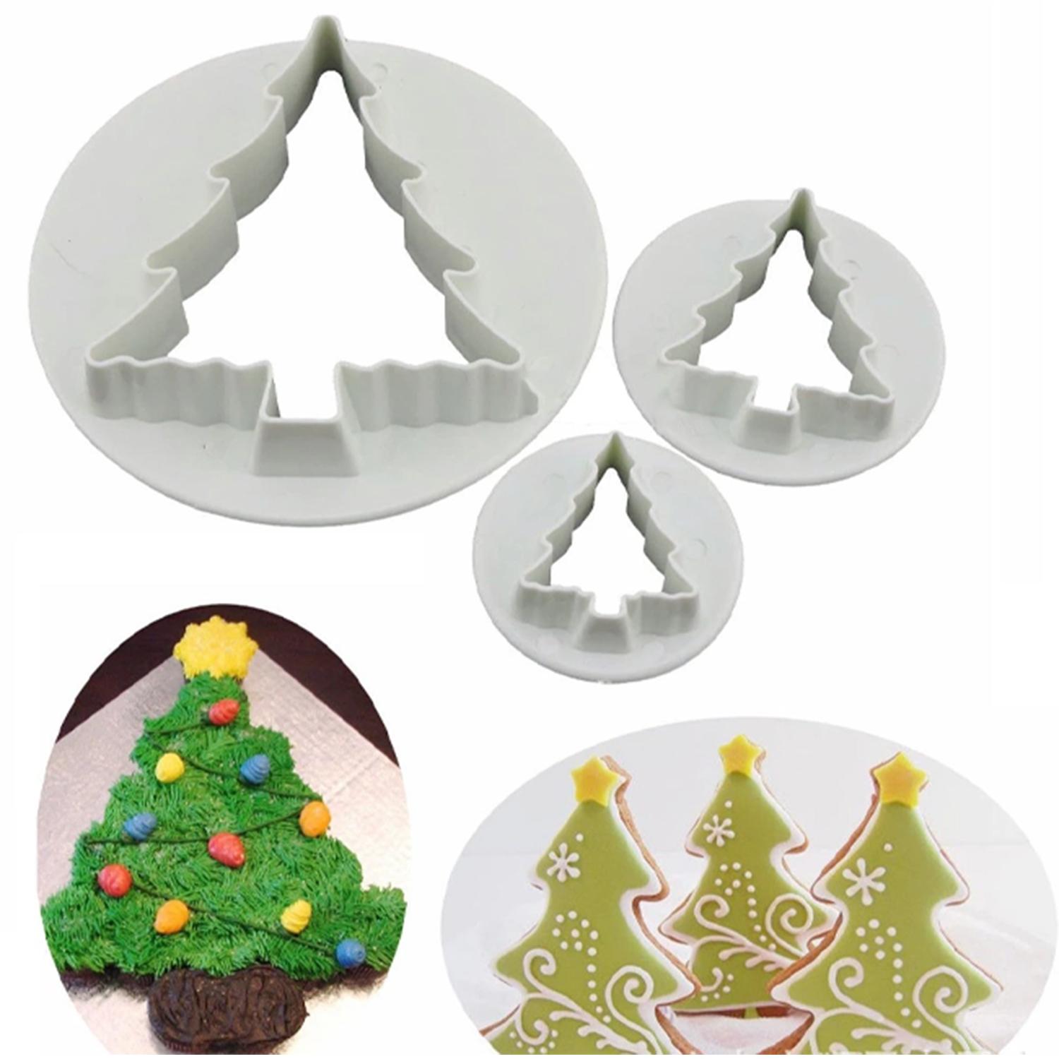 SET OF 3 PLASTIC CHRISTMAS TREE CUTTER