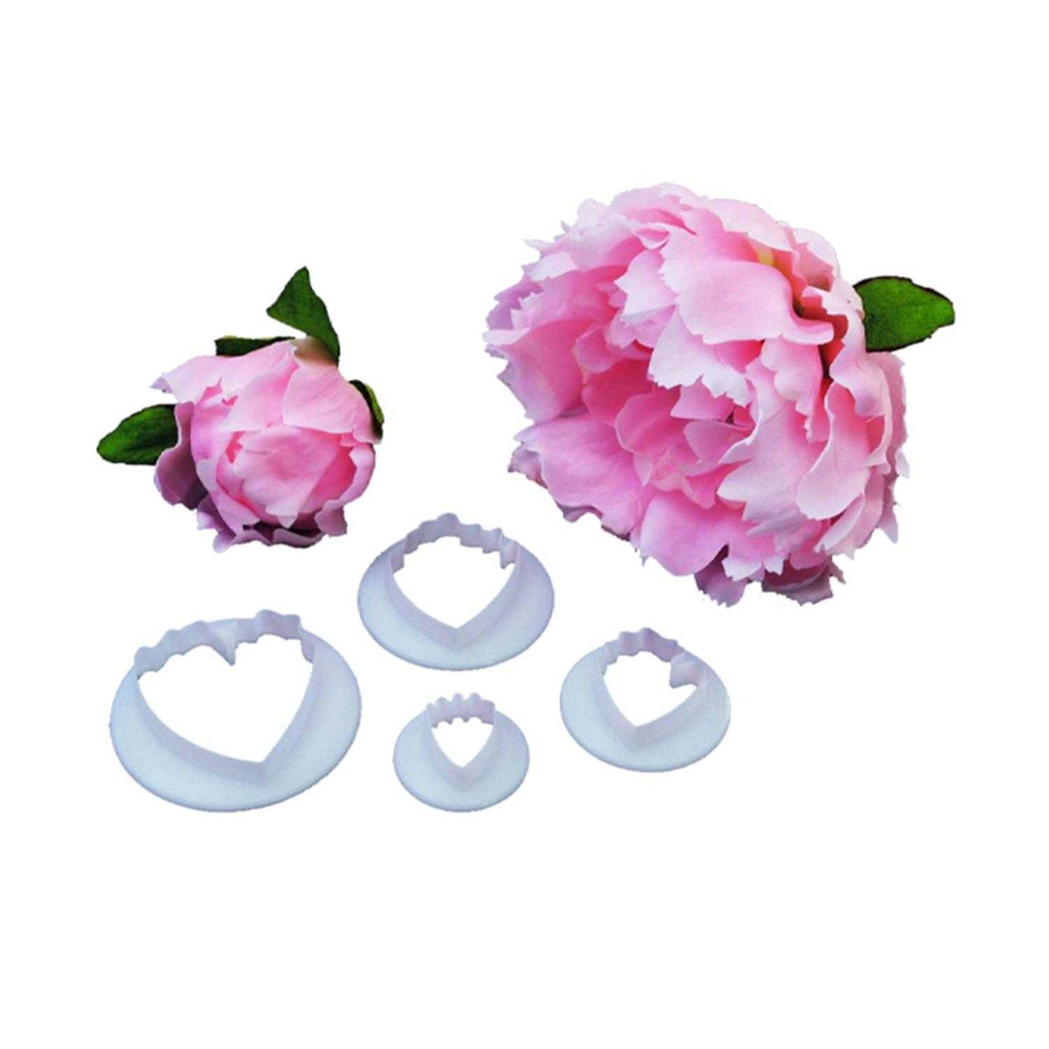 SET OF 4 PLASTIC PEONY CUTTER SMALL