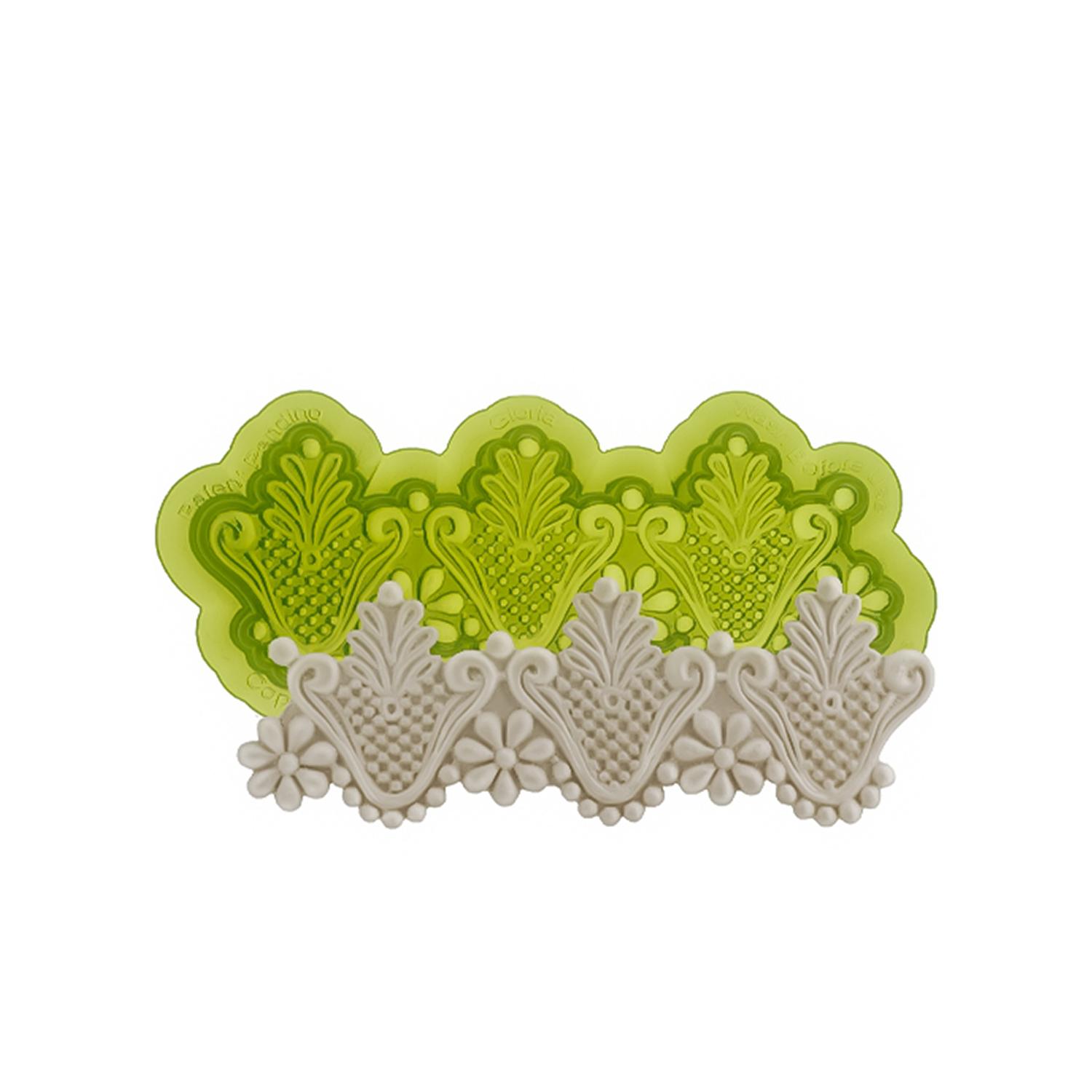 SFGM0038 BORDER SILICON MOULD 3 FLOWER- GLORIA