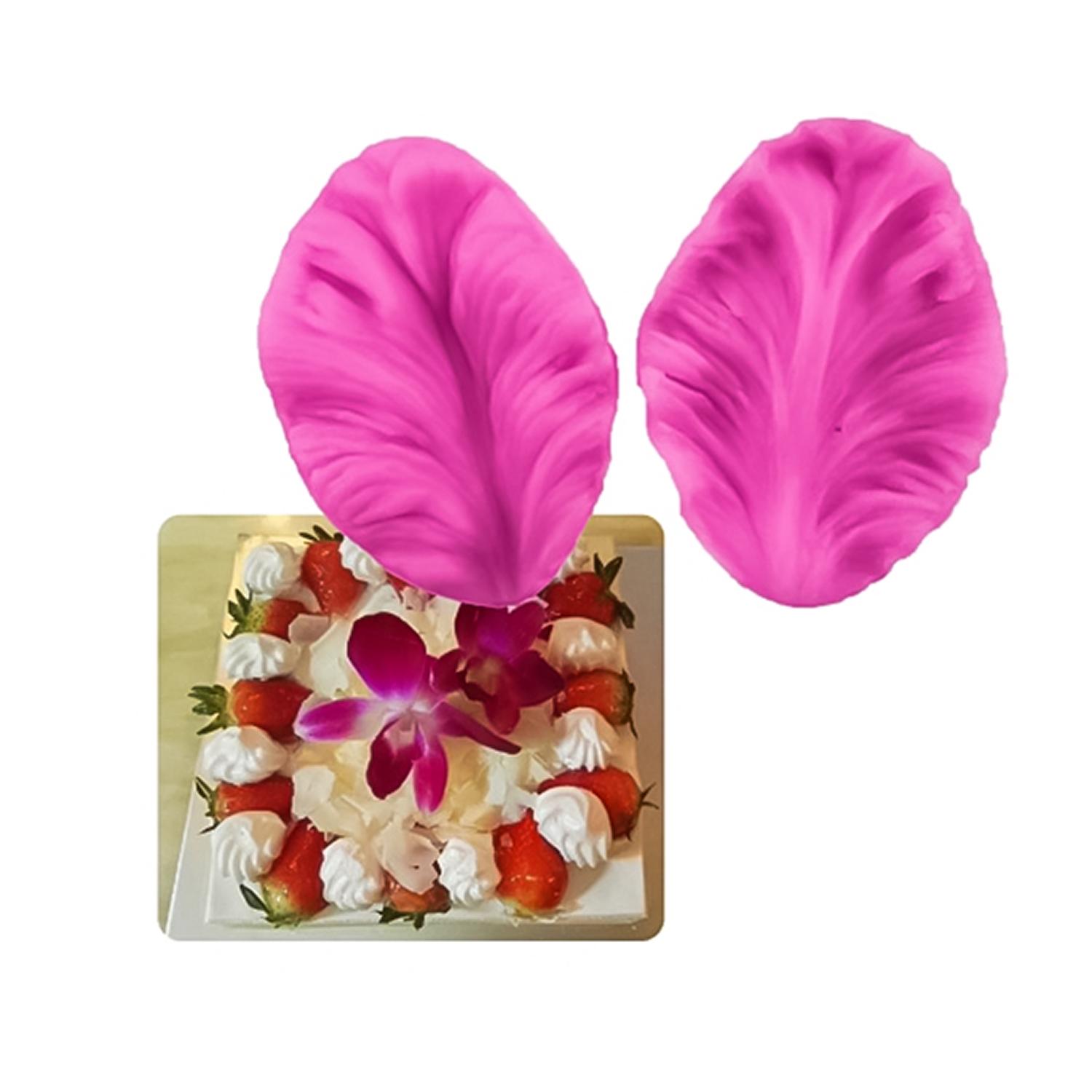 SFGM0126 2PCS LEAVES 3D FLOWER FONDANT SILICON MOLD