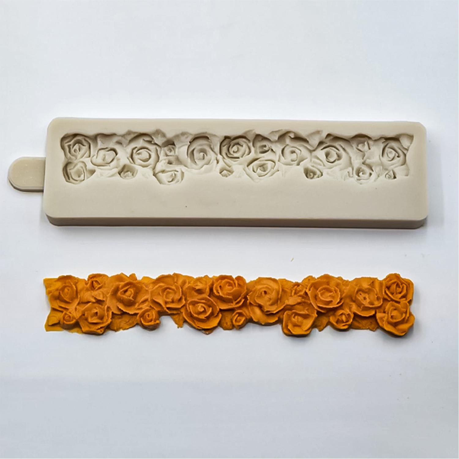 SFGM0155 PIPED ROSE BORDER SILICONE MOLD