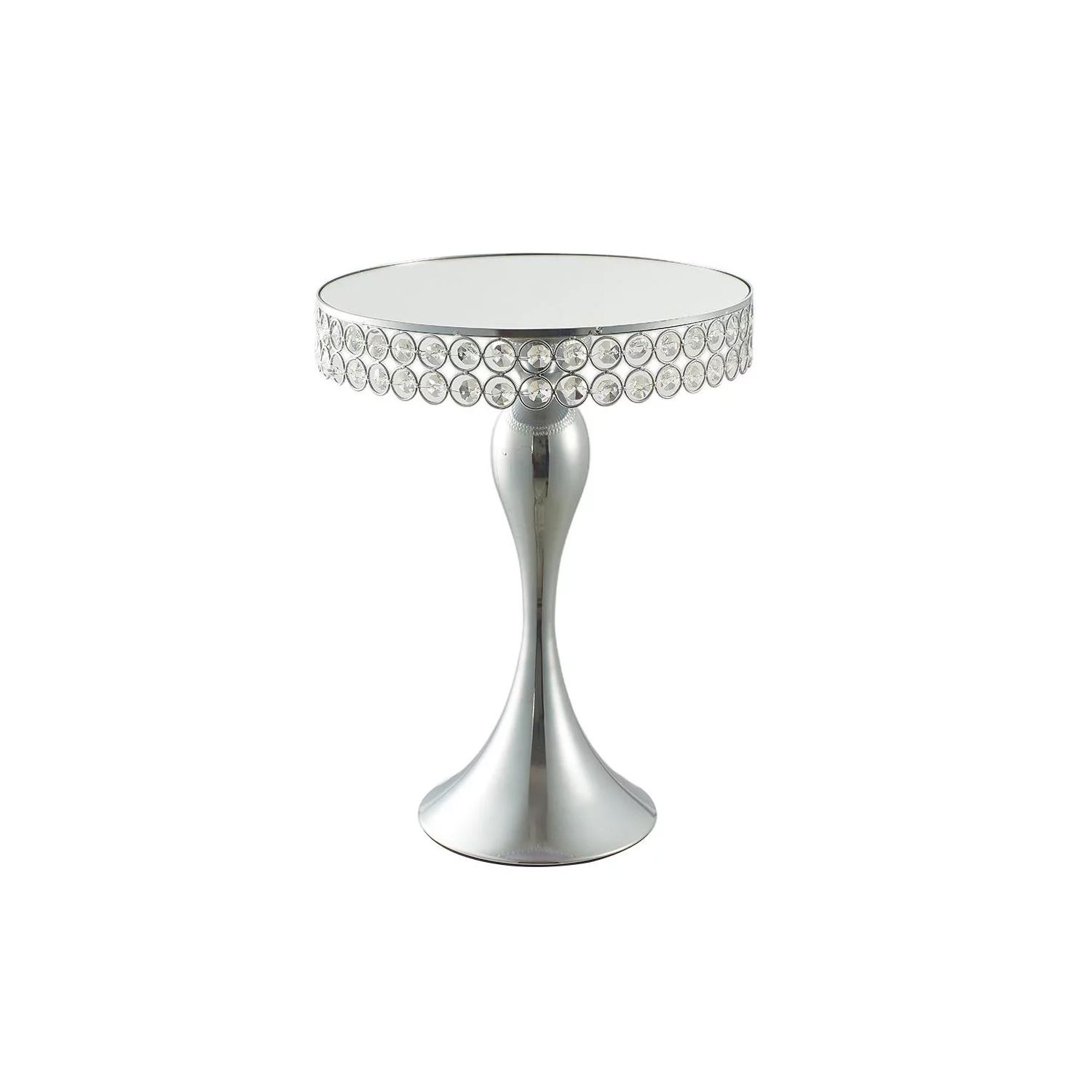 SILVER CRYSTAL CAKE STAND 1PC H 39CM* D 30CM