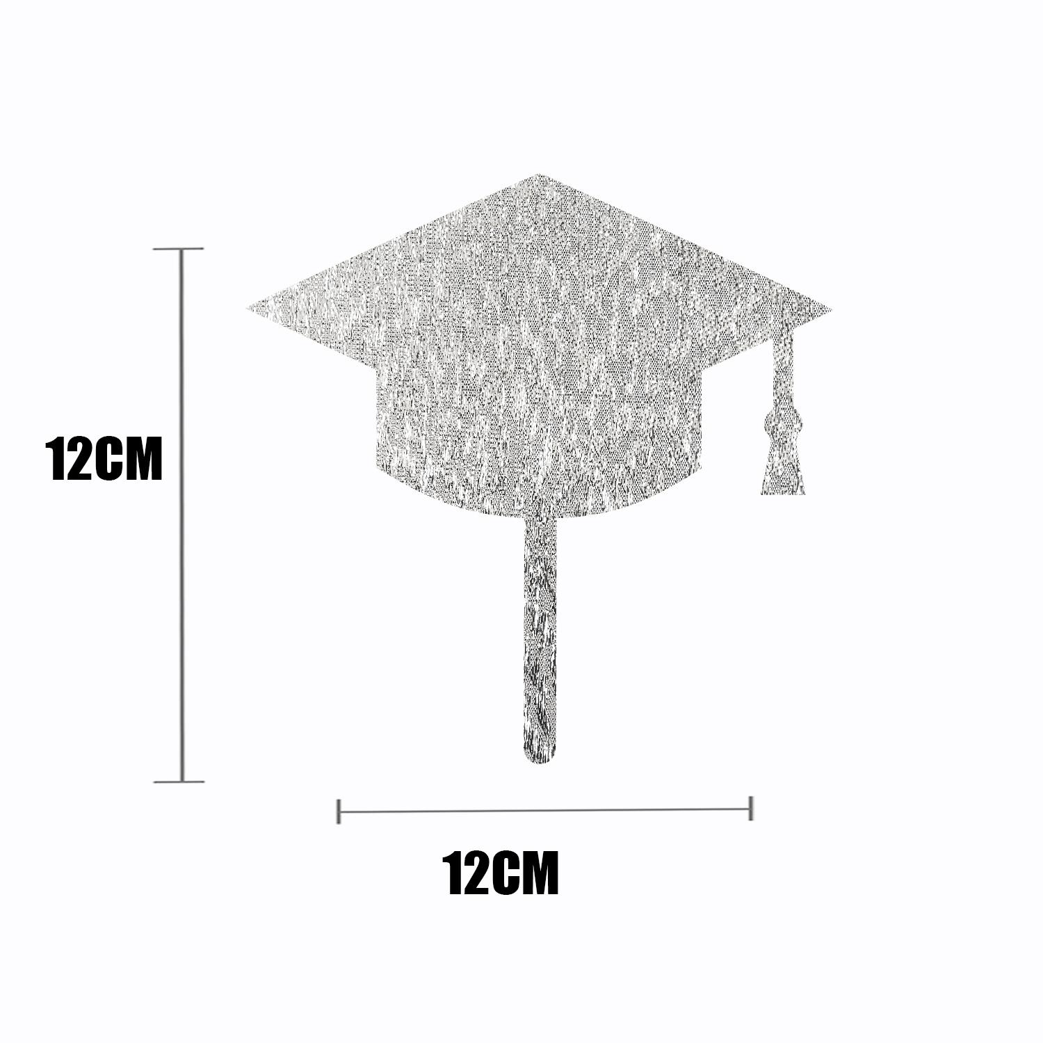 SILVER GLITTER GRADUATION TOPPER NO 06