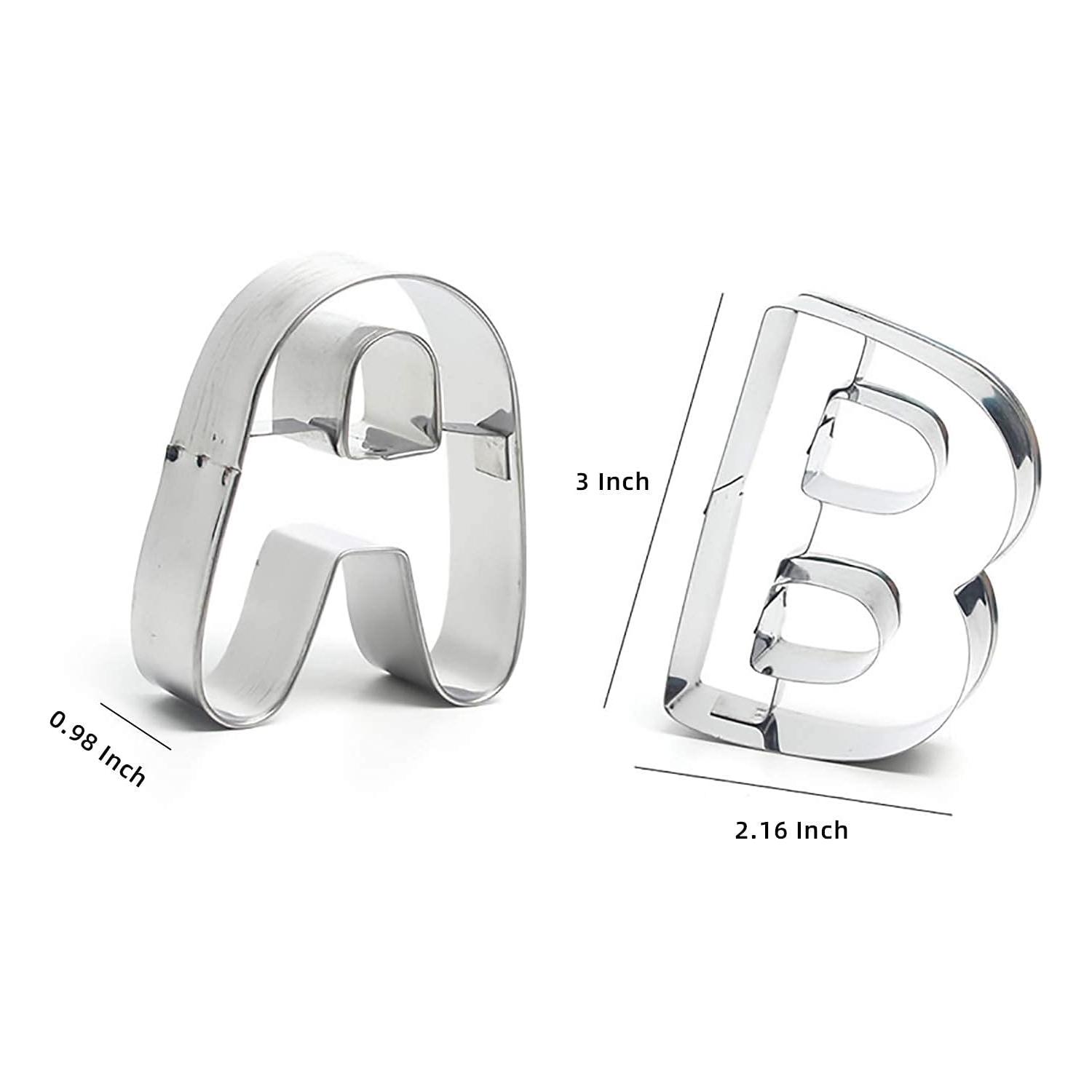 STAINLESS STEEL ALPHABET COOKIE CUTTERS