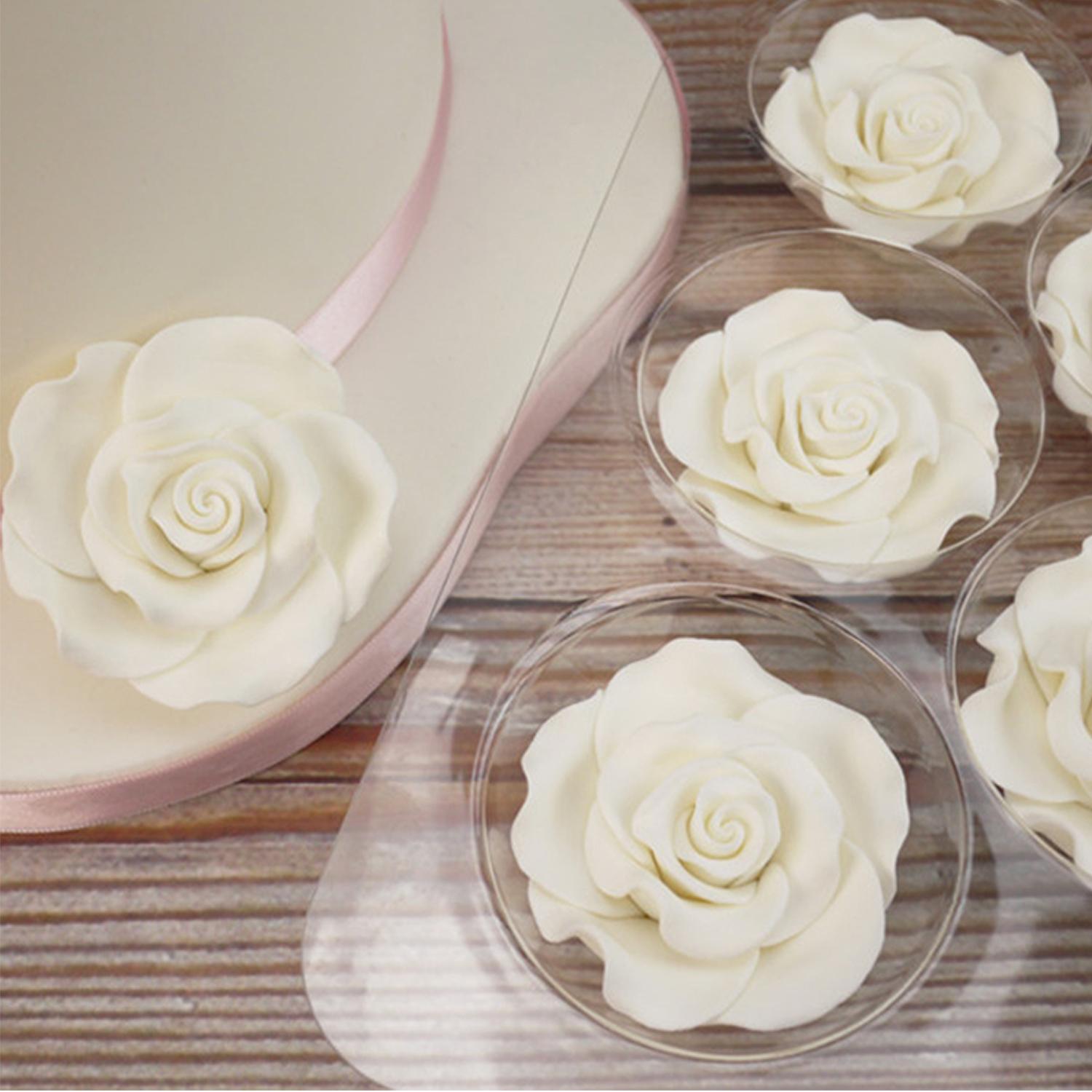 SUPER CAKES SMALL ROSE FLOWERS WHITE