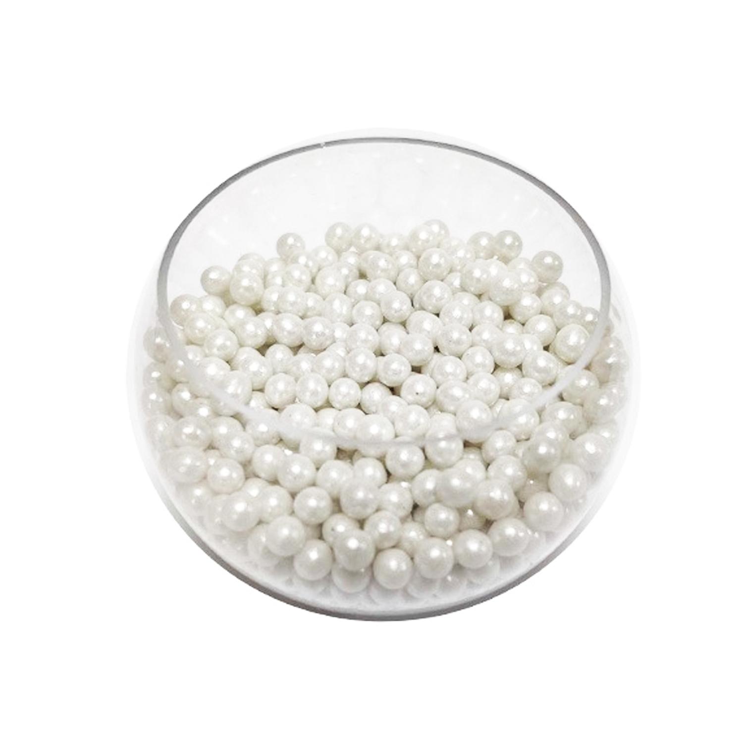 WHITE SUGAR PEARLS 4MM 45GMS