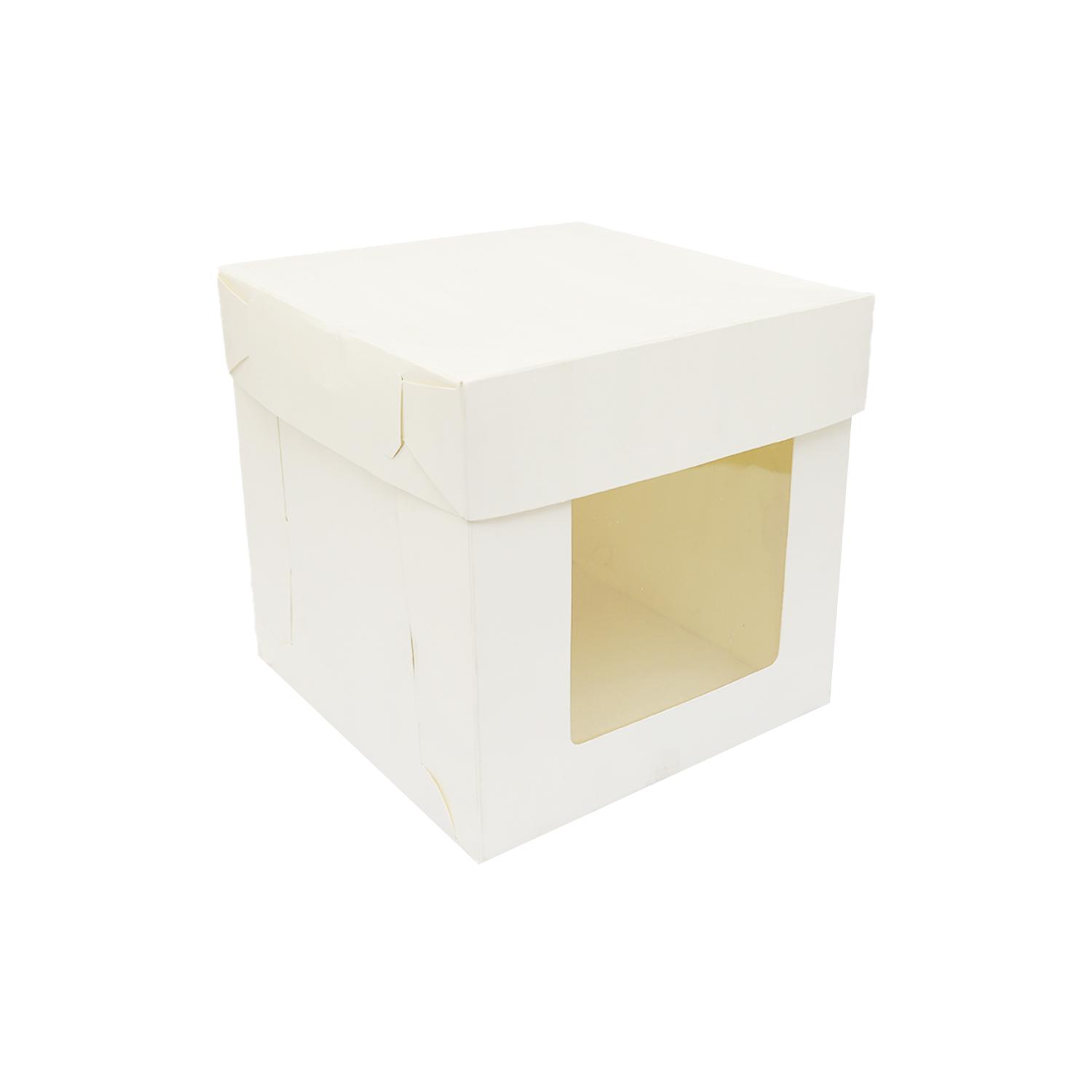 WHITE WINDOW CAKE BOX 12 x 12 x 12 Inches