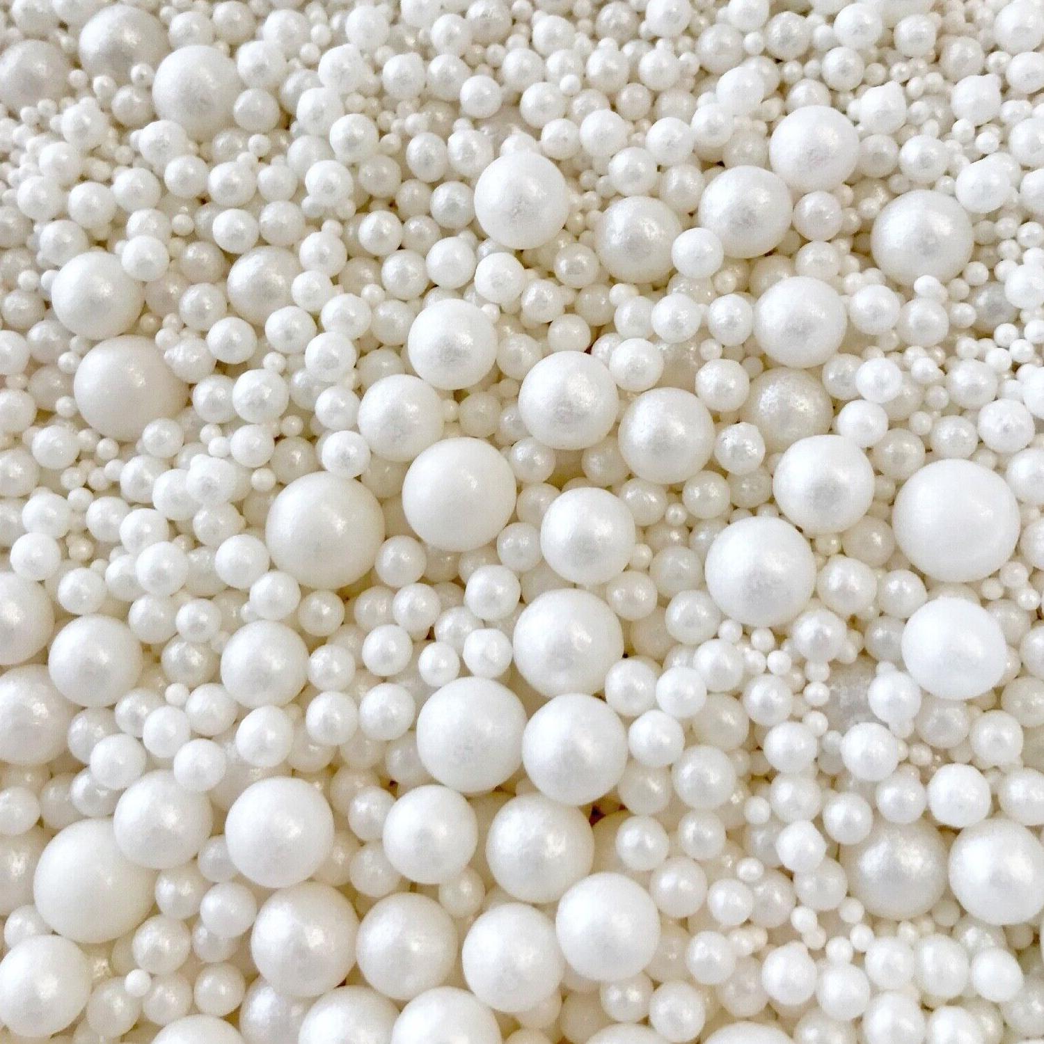 WHITE MIXED SIZE PEARLS 500GMS