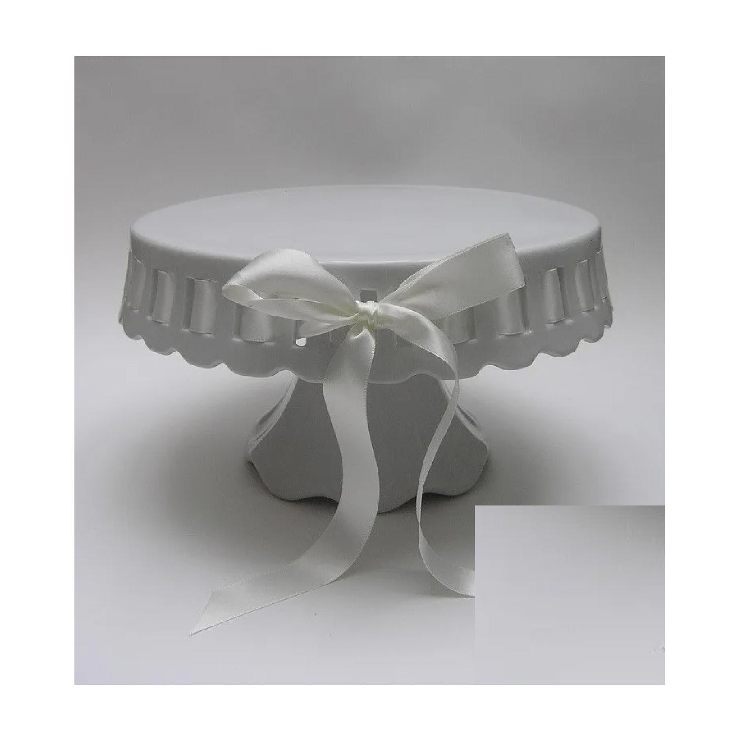 WHITE RIBBON CAKE STAND 12''