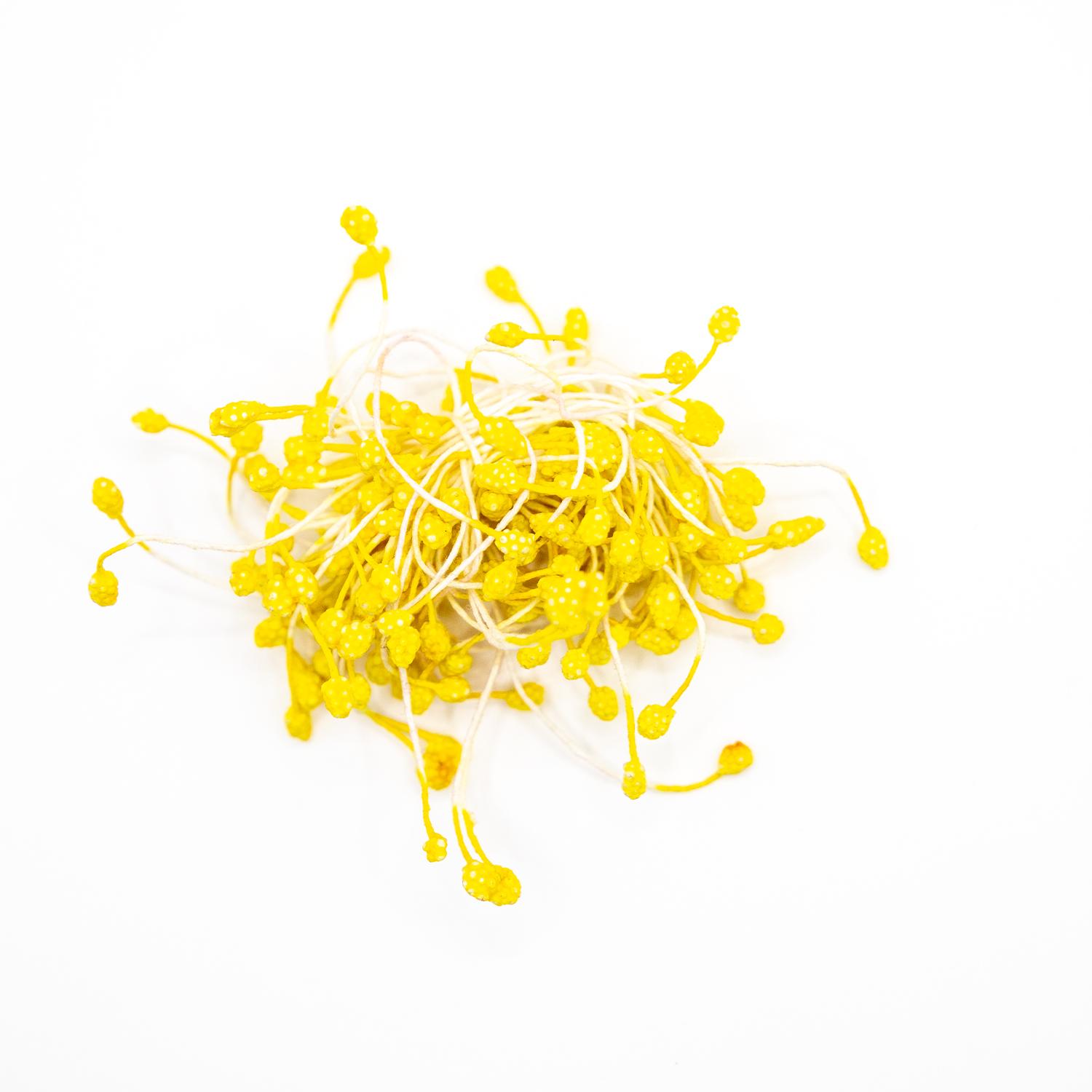 YELLOW TEXTURED STAMENS 80PCS