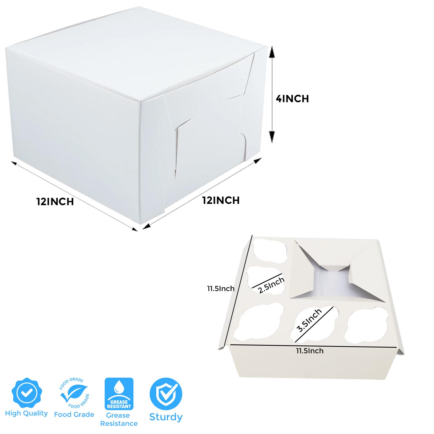 SQUARE 2KG 12'' X 12'' X 4'' WHITE Bento Cake Box