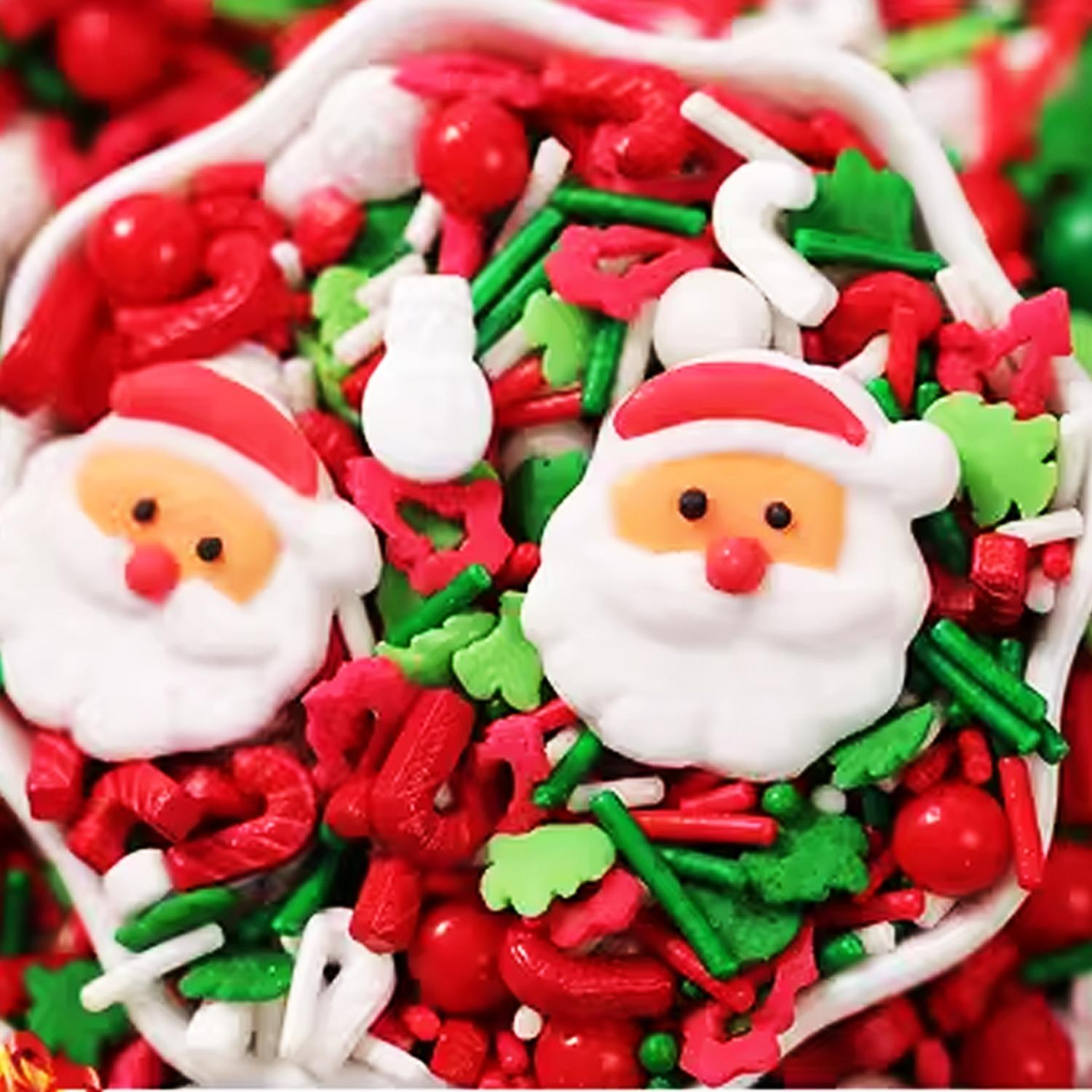 CHRISTMAS SNOWMAN PEARL MIX SPRINKLES, MULTICOLOURED SPRINKLES 250GMS