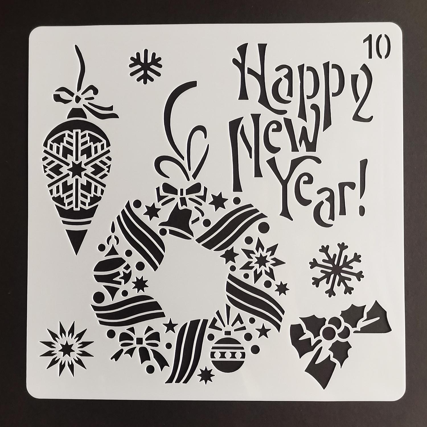 HAPPY NEW YEAR CAKE STENCIL