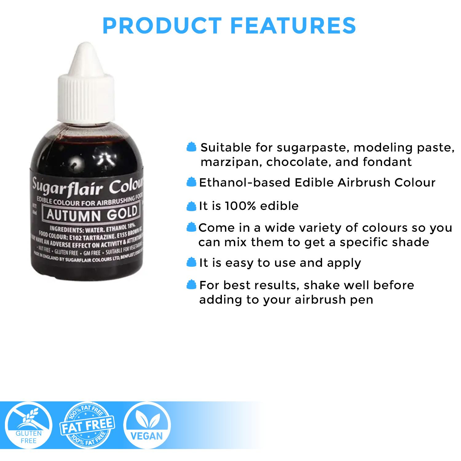 SUGARFLAIR AUTUMN GOLD AIRBRUSH COLOUR 60MLS