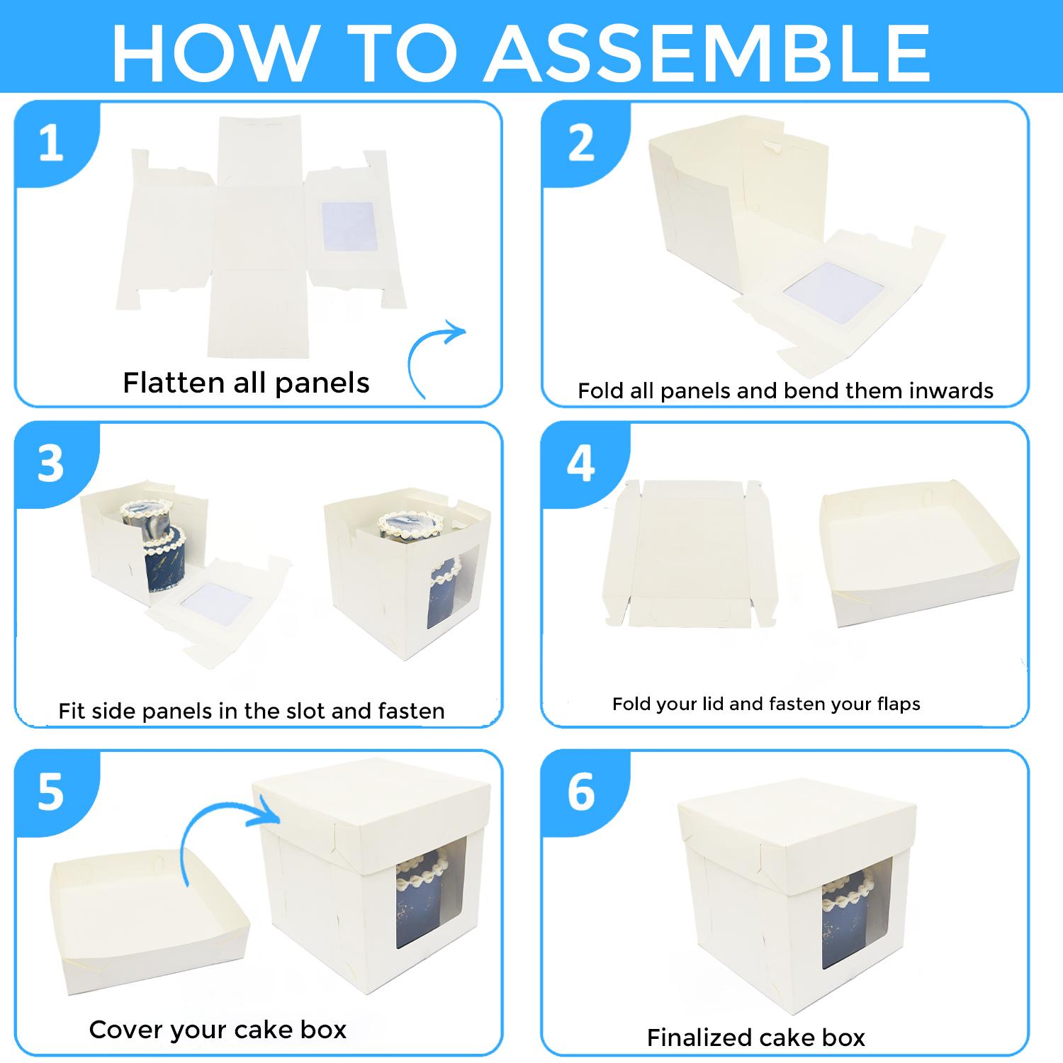 SQUARE WHITE 2KG 12 x 12 x 12 INCHES WINDOW CAKE BOX