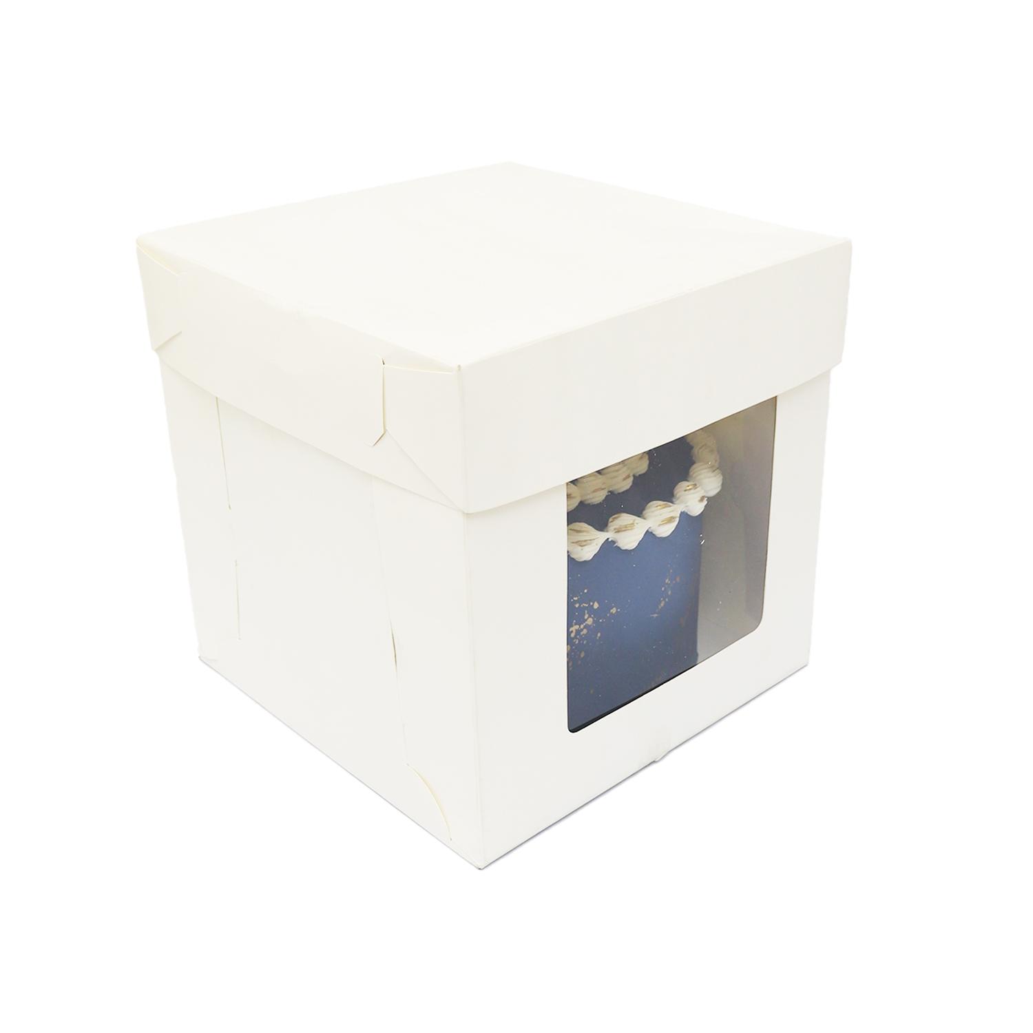 SQUARE WHITE 2KG 12 x 12 x 12 INCHES WINDOW CAKE BOX